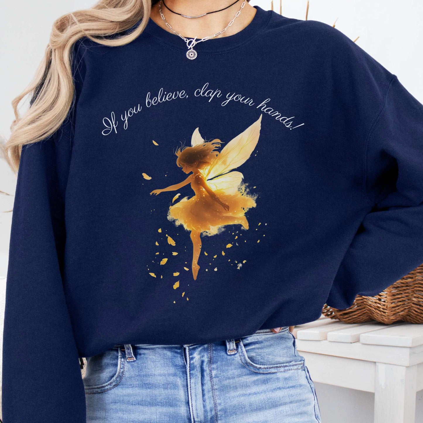Sweatshirt Navy / S If You Believe Clap Your Hands! Peter Pan Sweatshirt The Mystic Eden