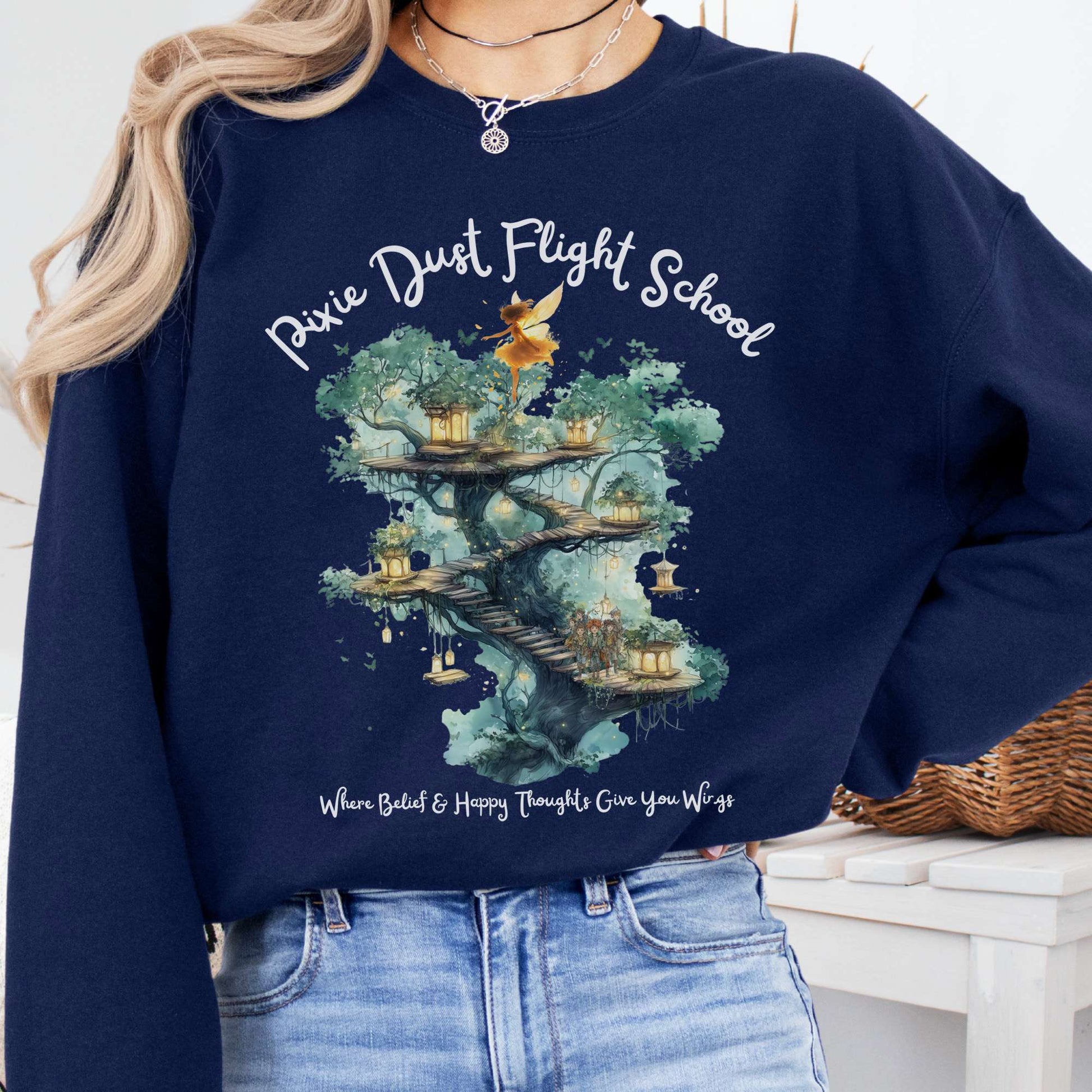 Sweatshirt Navy / S Pixie Dust Flight School Peter Pan Sweatshirt The Mystic Eden