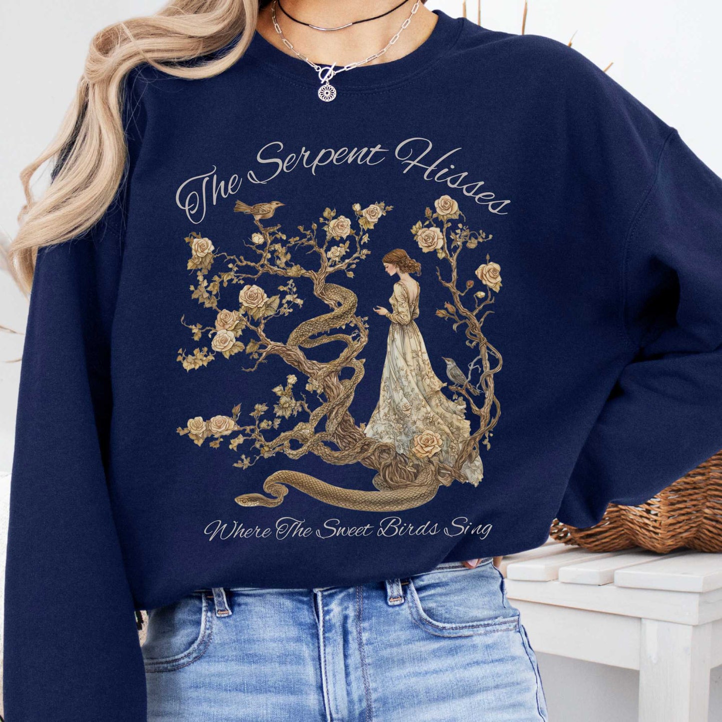 Sweatshirt Navy / S The Serpent Hisses Where The Sweet Birds Sing Tess of the D’Urbervilles Sweatshirt The Mystic Eden