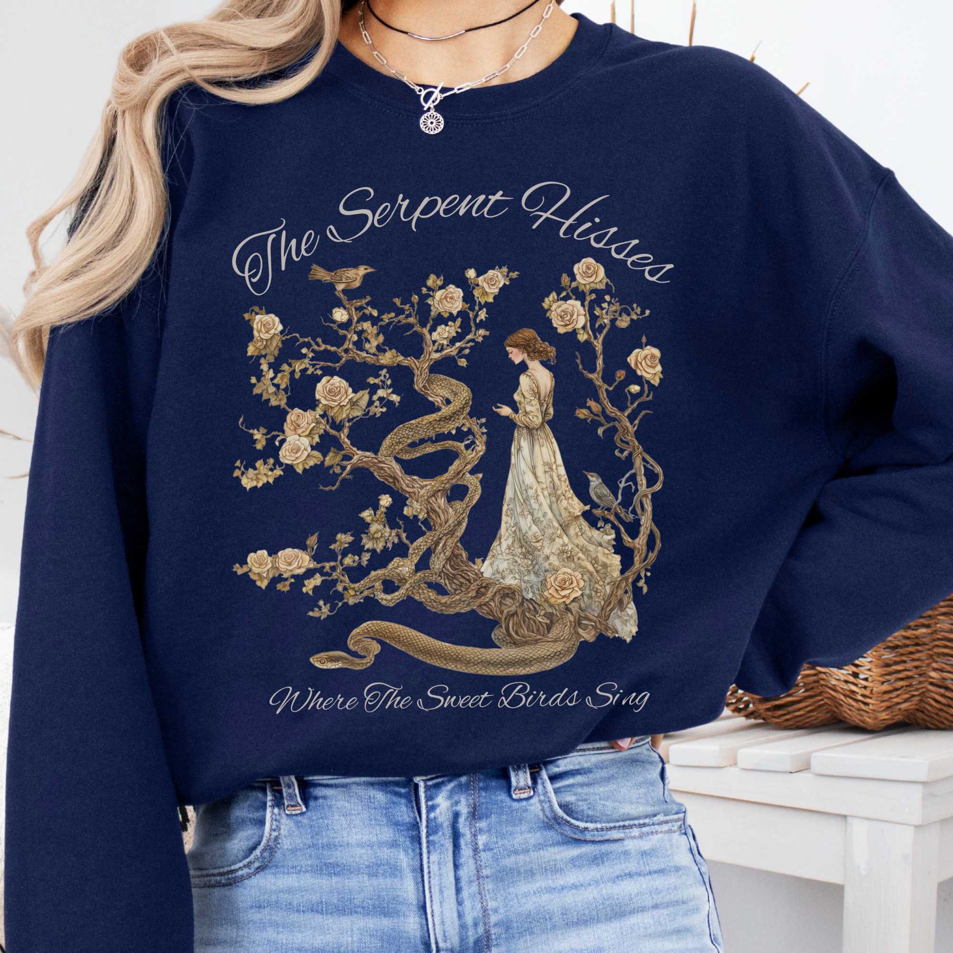 Sweatshirt Navy / S The Serpent Hisses Where The Sweet Birds Sing Tess of the D’Urbervilles Sweatshirt The Mystic Eden