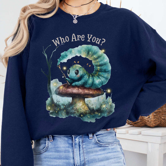 Sweatshirt Navy / S Who are you Caterpillar Alice's Adventures in Wonderland Sweatshirt The Mystic Eden
