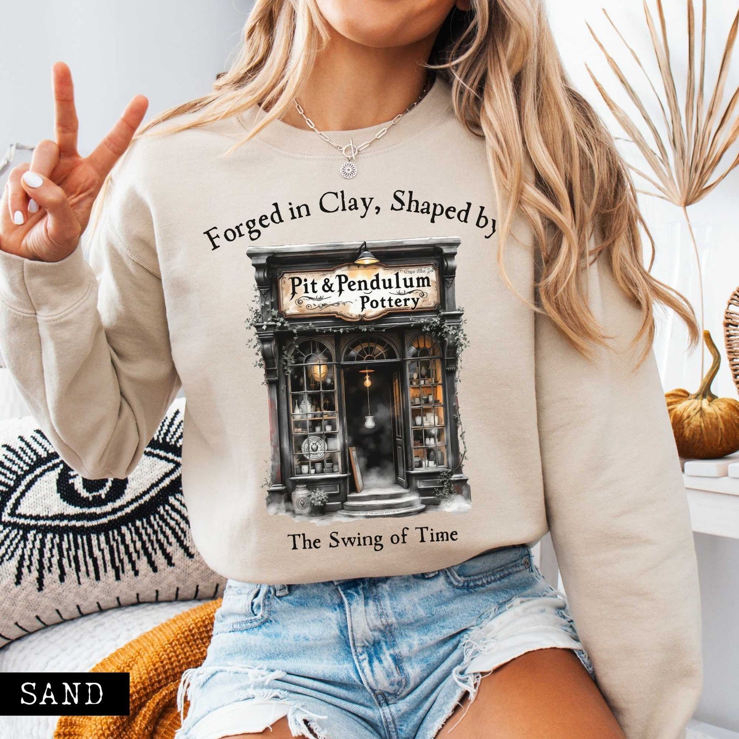 Sweatshirt Pit & Pendulum Pottery Edgar Allan Poe Sweatshirt The Mystic Eden