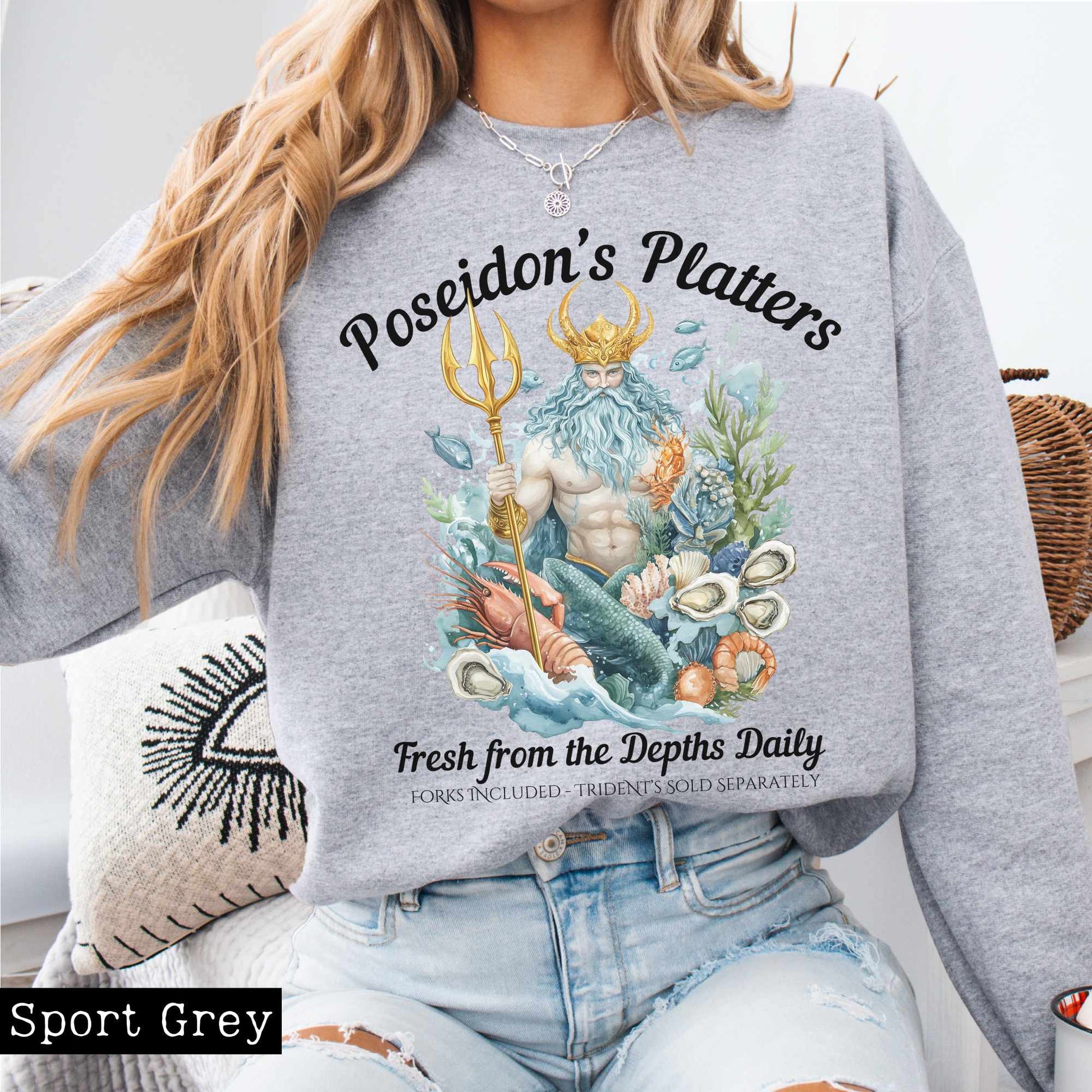 Sweatshirt Poseidon's Platters - Fresh From the Depths Daily Sweatshirt The Mystic Eden