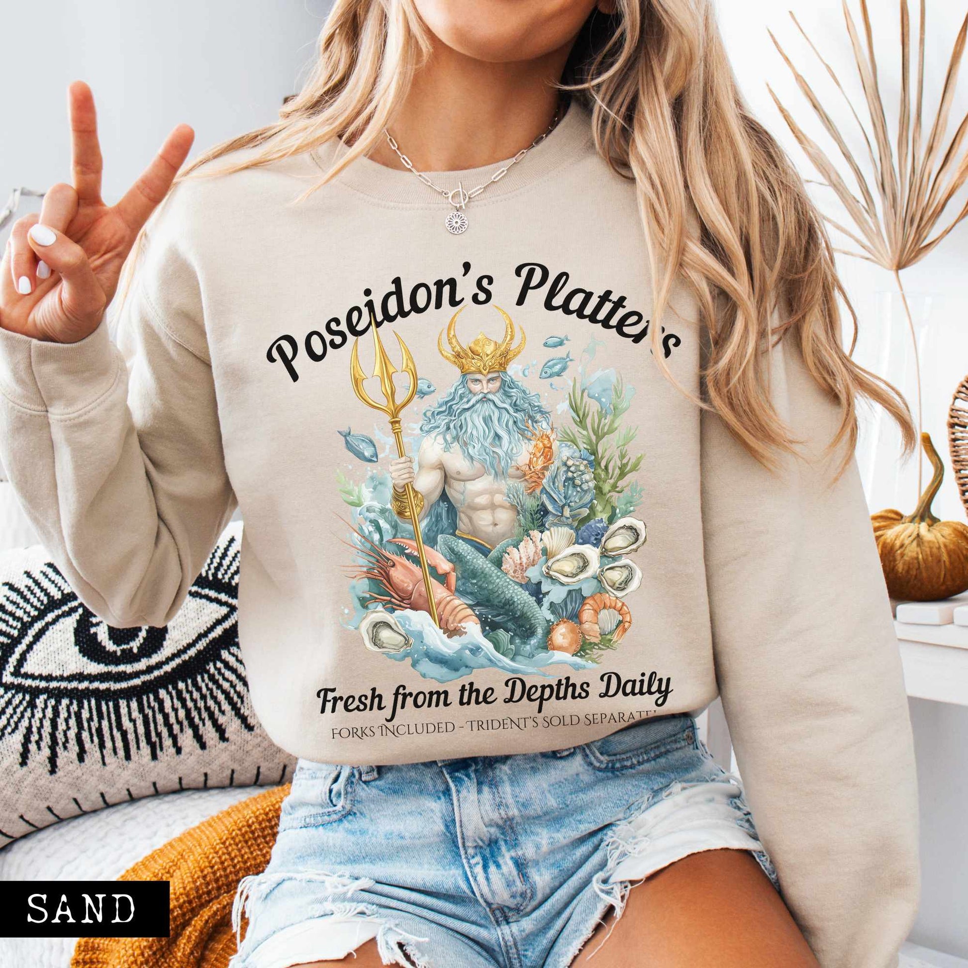 Sweatshirt Poseidon's Platters - Fresh From the Depths Daily Sweatshirt The Mystic Eden