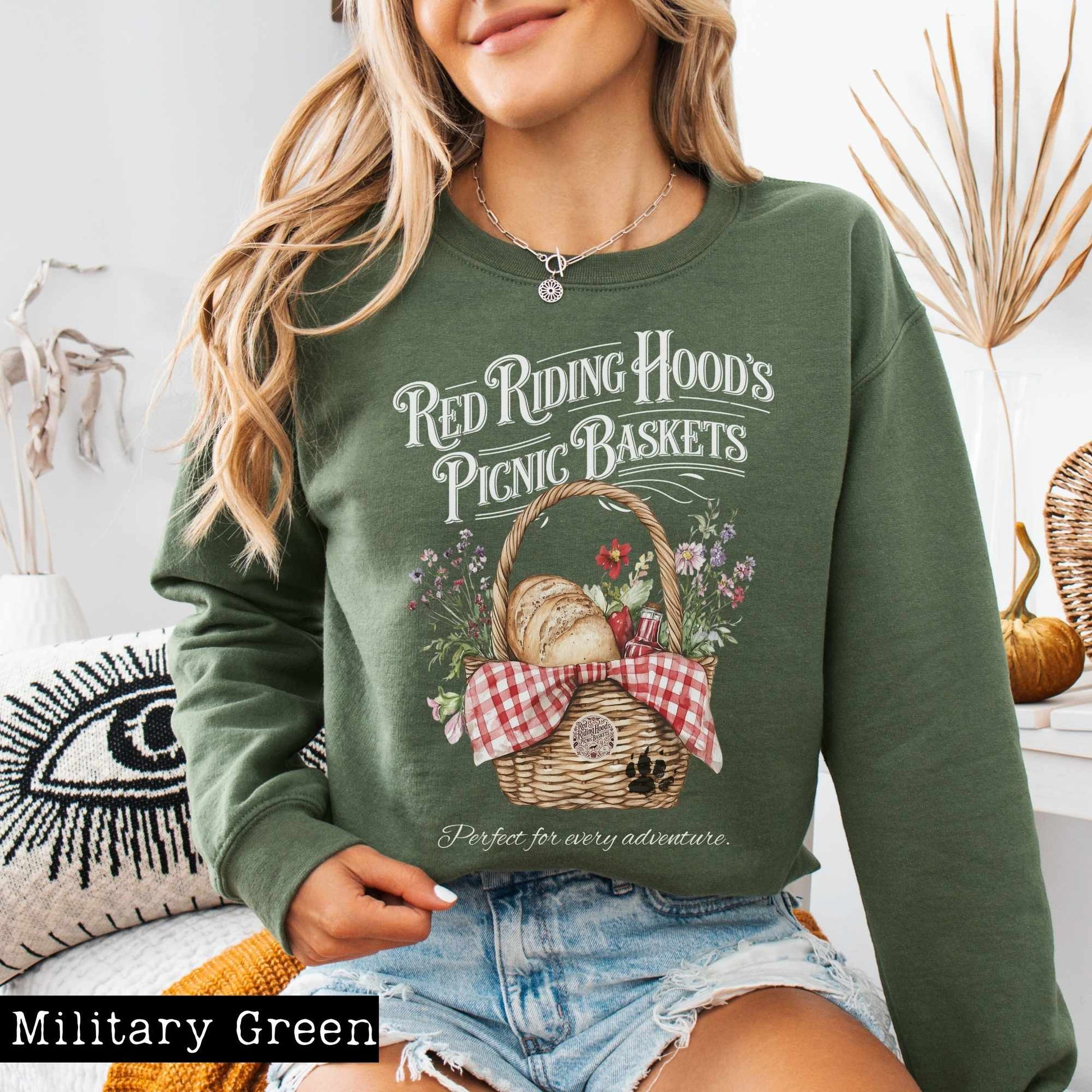 Sweatshirt Red Riding Hood's Picnic Baskets Sweatshirt The Mystic Eden