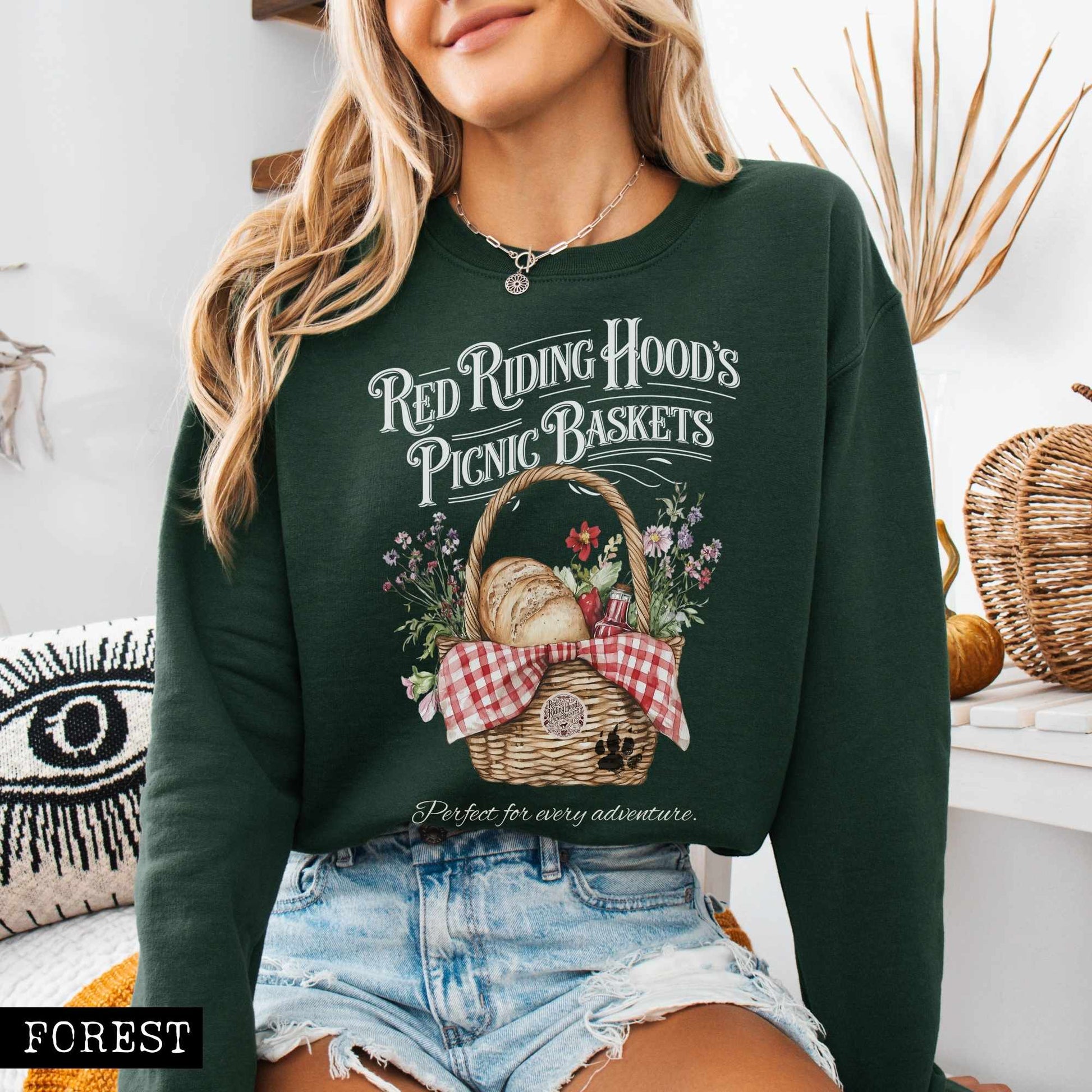 Sweatshirt Red Riding Hood's Picnic Baskets Sweatshirt The Mystic Eden