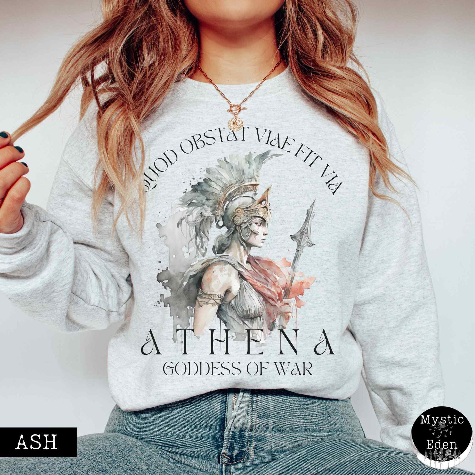 Sweatshirt S / Ash Athena Greek Mythology Sweatshirt The Mystic Eden