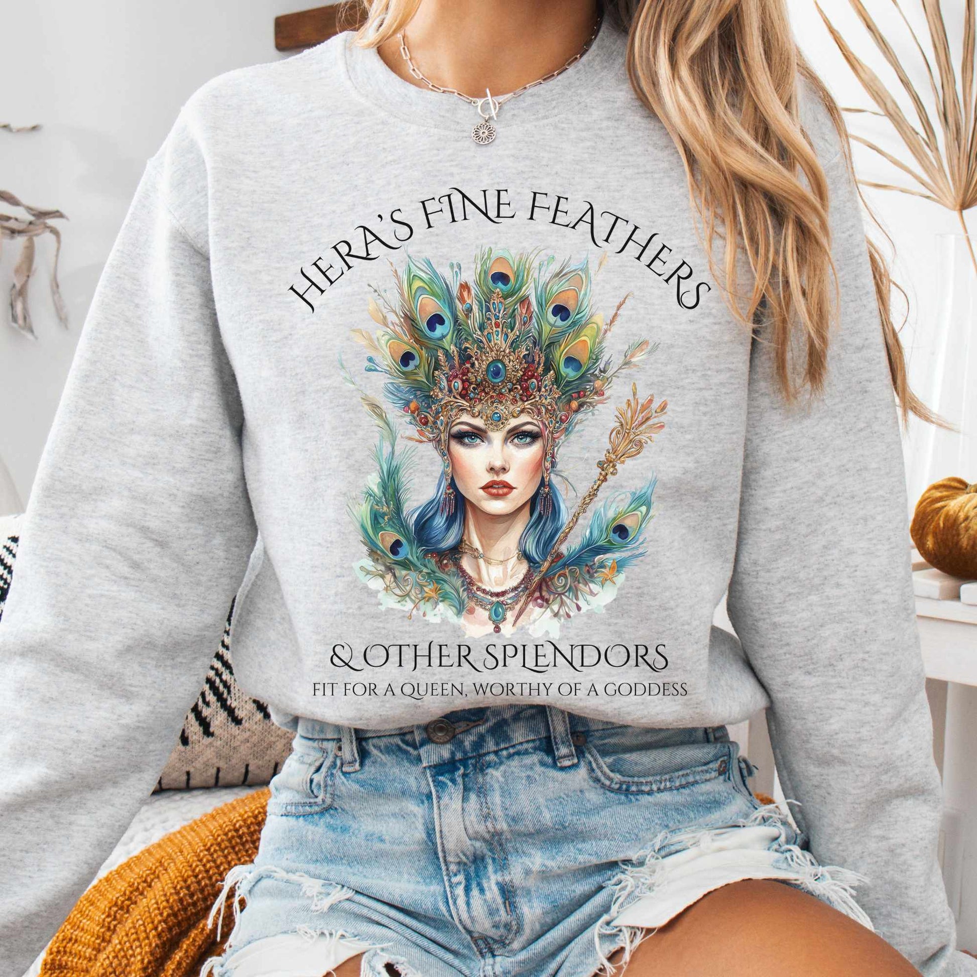 Sweatshirt S / Ash Hera's Fine Feathers & Other Splendors Sweatshirt The Mystic Eden