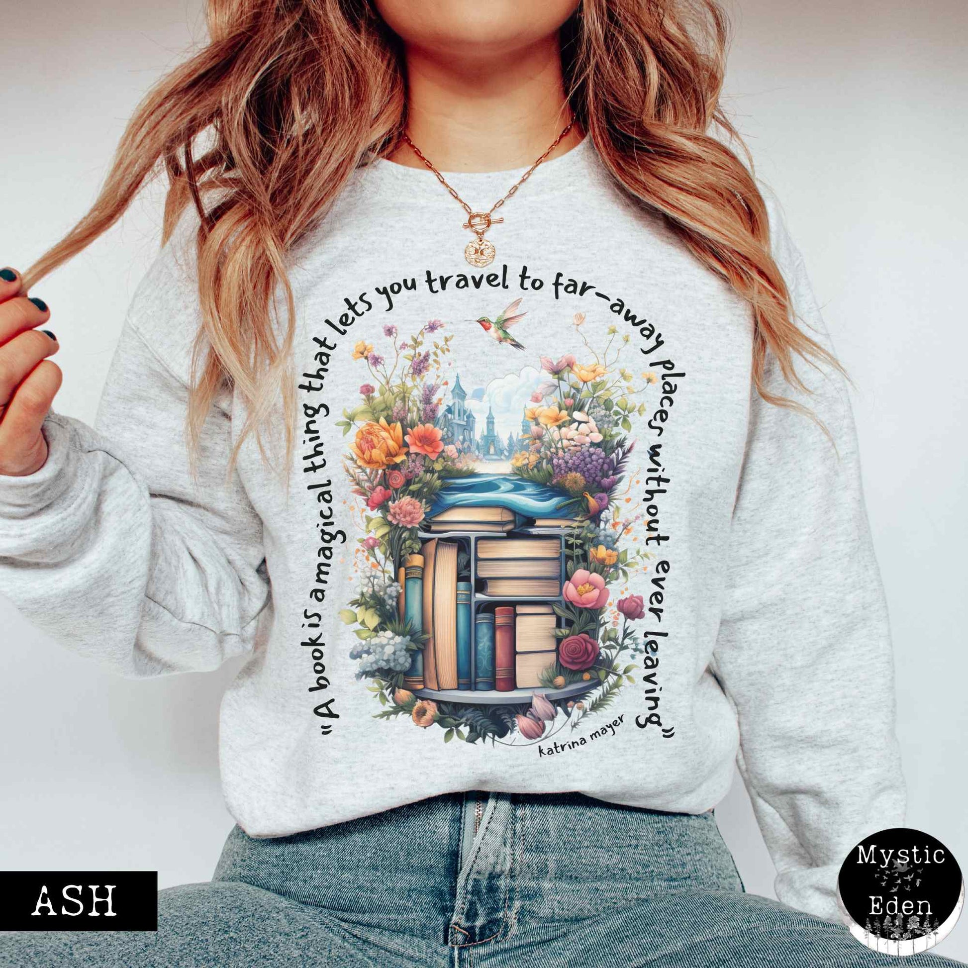 Sweatshirt S / Ash Magical Book Sweatshirt The Mystic Eden