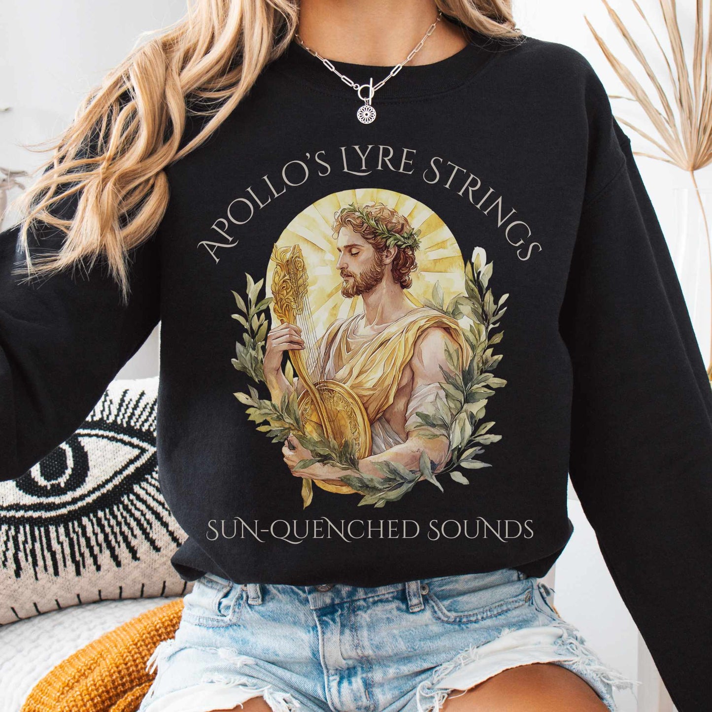 Sweatshirt S / Black Apollo's Lyre Strings Sweatshirt The Mystic Eden