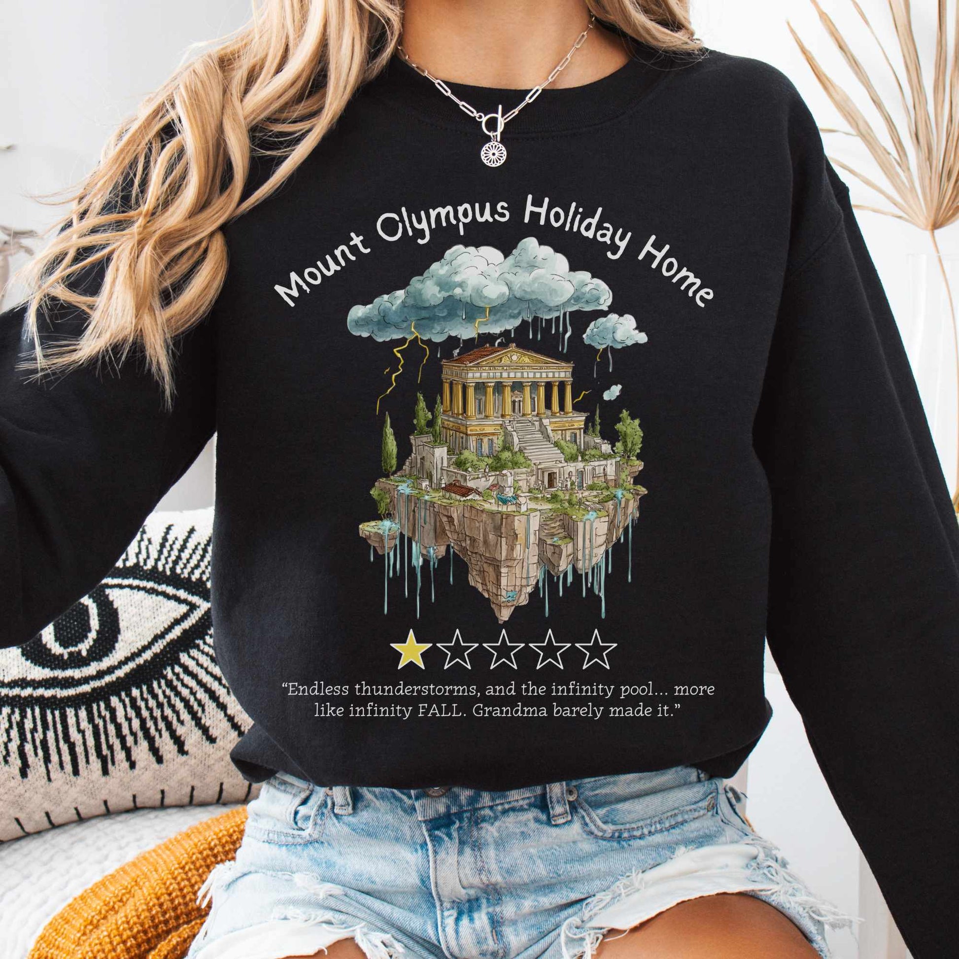 Sweatshirt S / Black Mount Olympus Holiday Home Sweatshirt The Mystic Eden