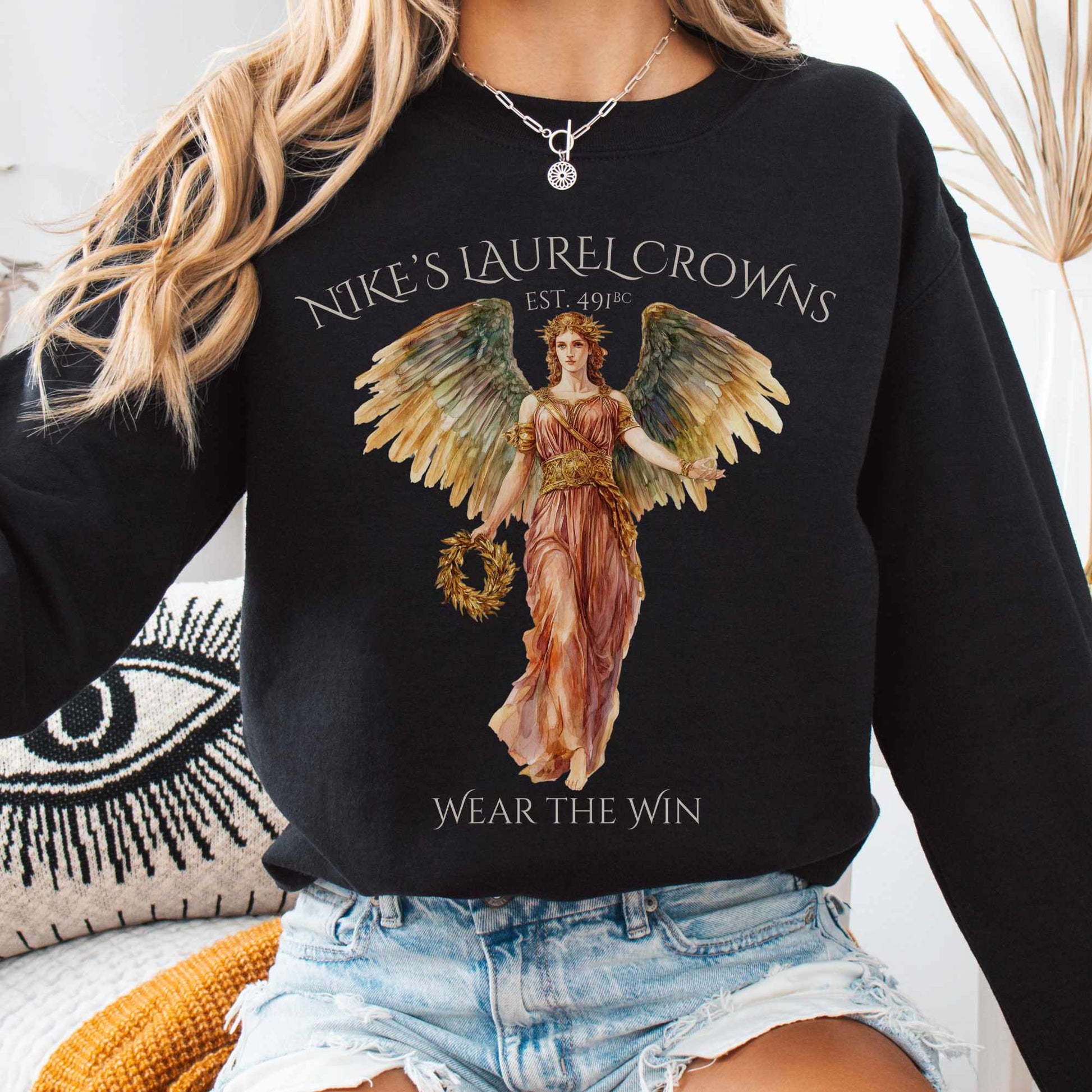 Sweatshirt S / Black Nike's Laurel Crowns Sweatshirt The Mystic Eden