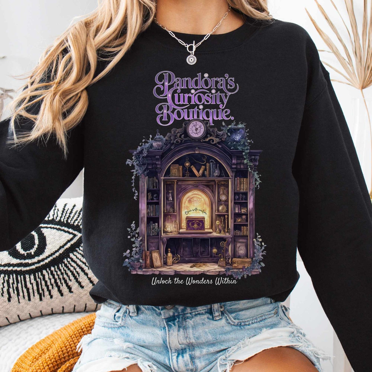 Sweatshirt S / Black Pandora's Curiosity Boutique Sweatshirt The Mystic Eden