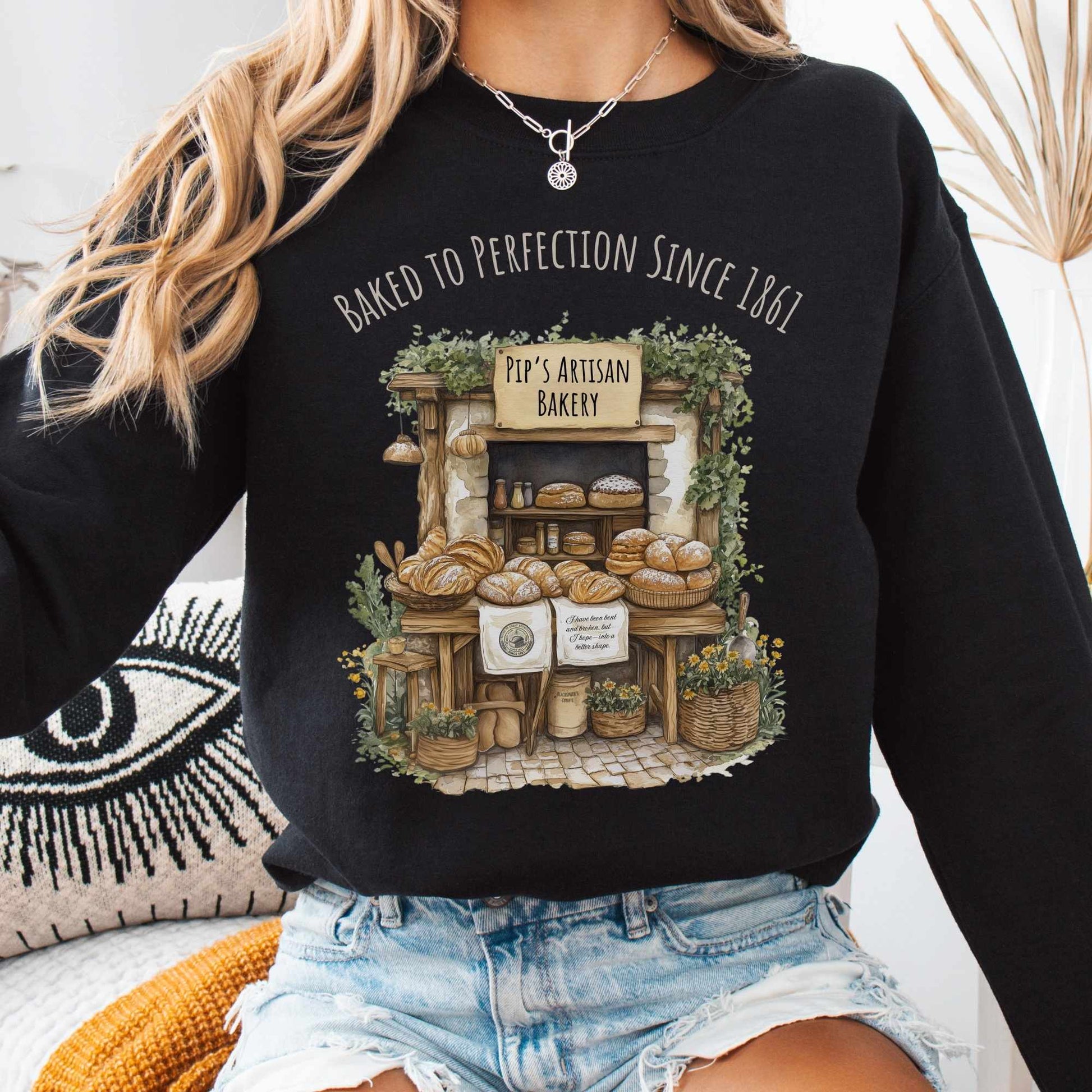 Sweatshirt S / Black Pip's Artisan Bakery Sweatshirt The Mystic Eden