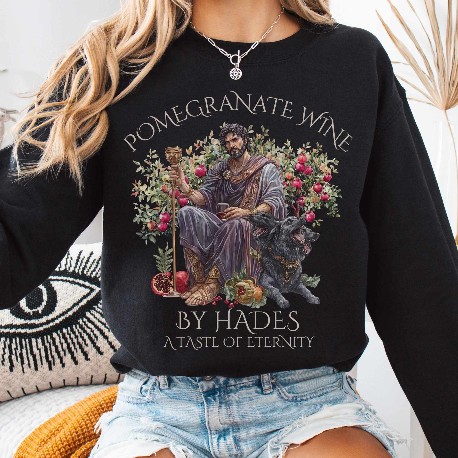 Sweatshirt S / Black Pomegranate Wine By Hades Sweatshirt - A Taste of Eternity The Mystic Eden