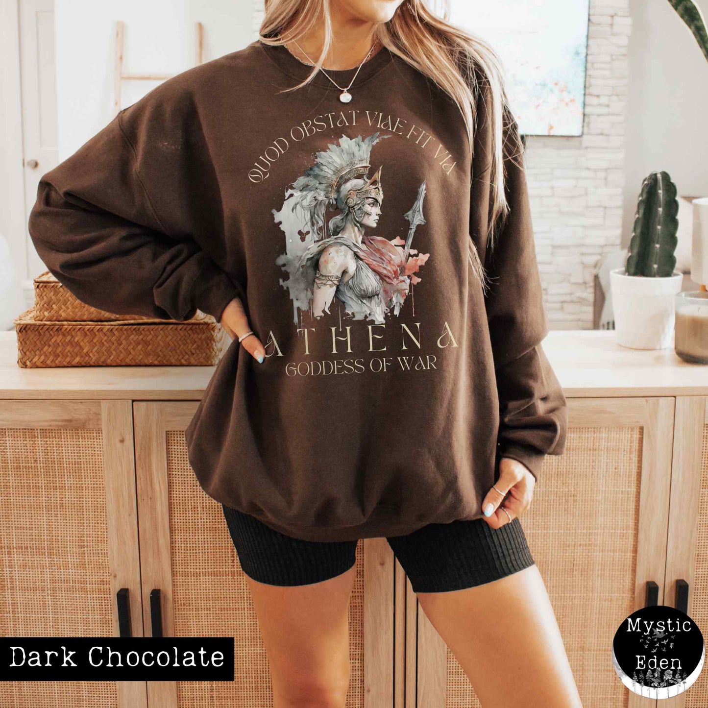 Sweatshirt S / Dark Chocolate Athena Greek Mythology Sweatshirt The Mystic Eden