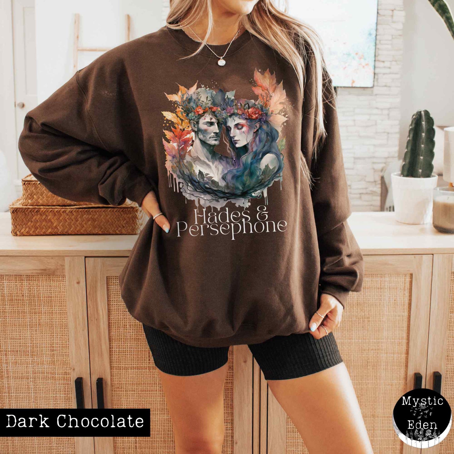 Sweatshirt S / Dark Chocolate Hades & Persephone Greek Mythology sweatshirt The Mystic Eden