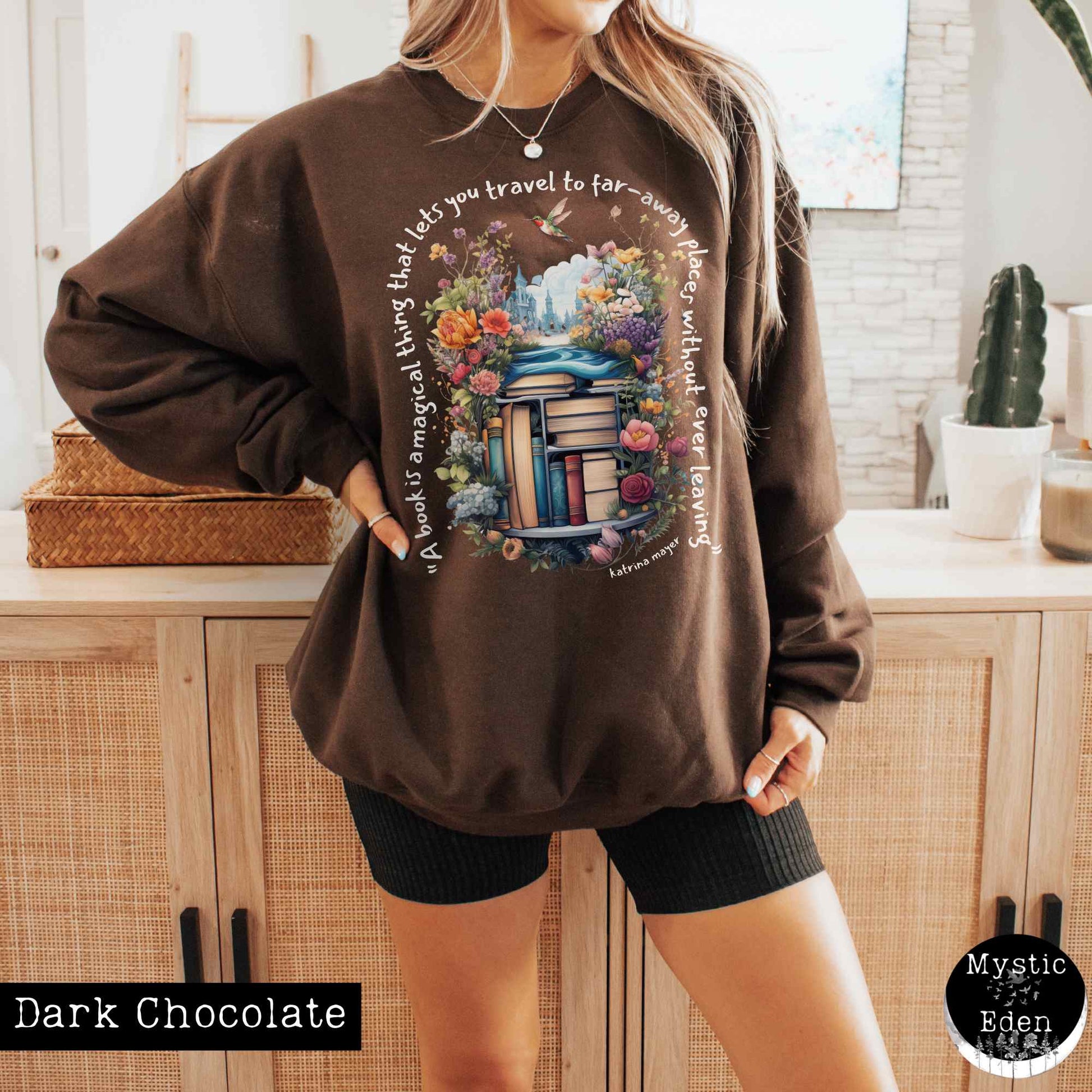 Sweatshirt S / Dark Chocolate Magical Book Sweatshirt The Mystic Eden
