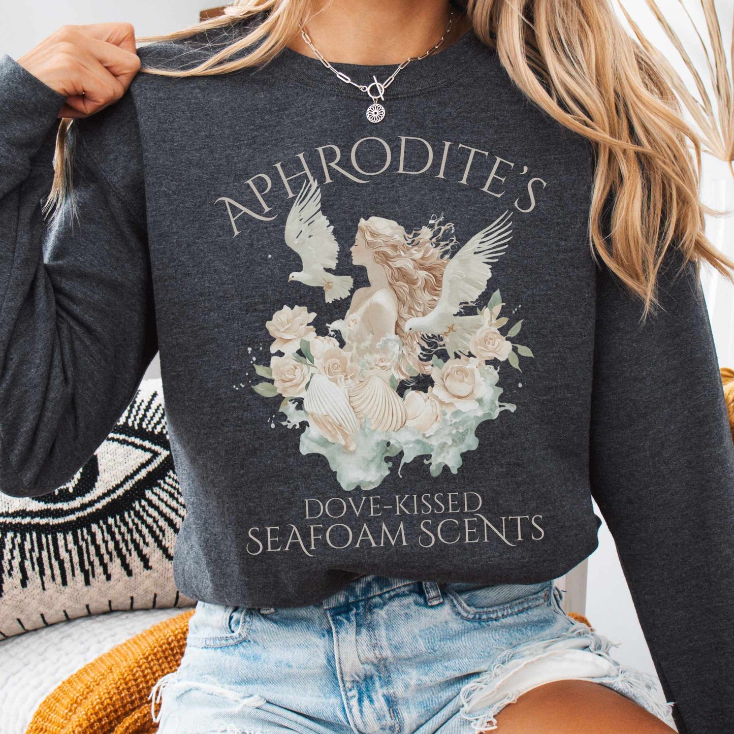 Sweatshirt S / Dark Heather Aphrodite's Seafoam Scents Sweatshirt The Mystic Eden
