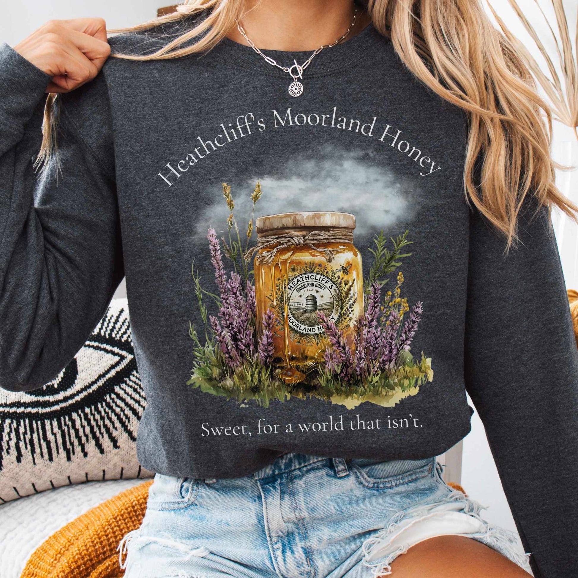 Sweatshirt S / Dark Heather Heathcliff's Moorland Honey Sweatshirt The Mystic Eden