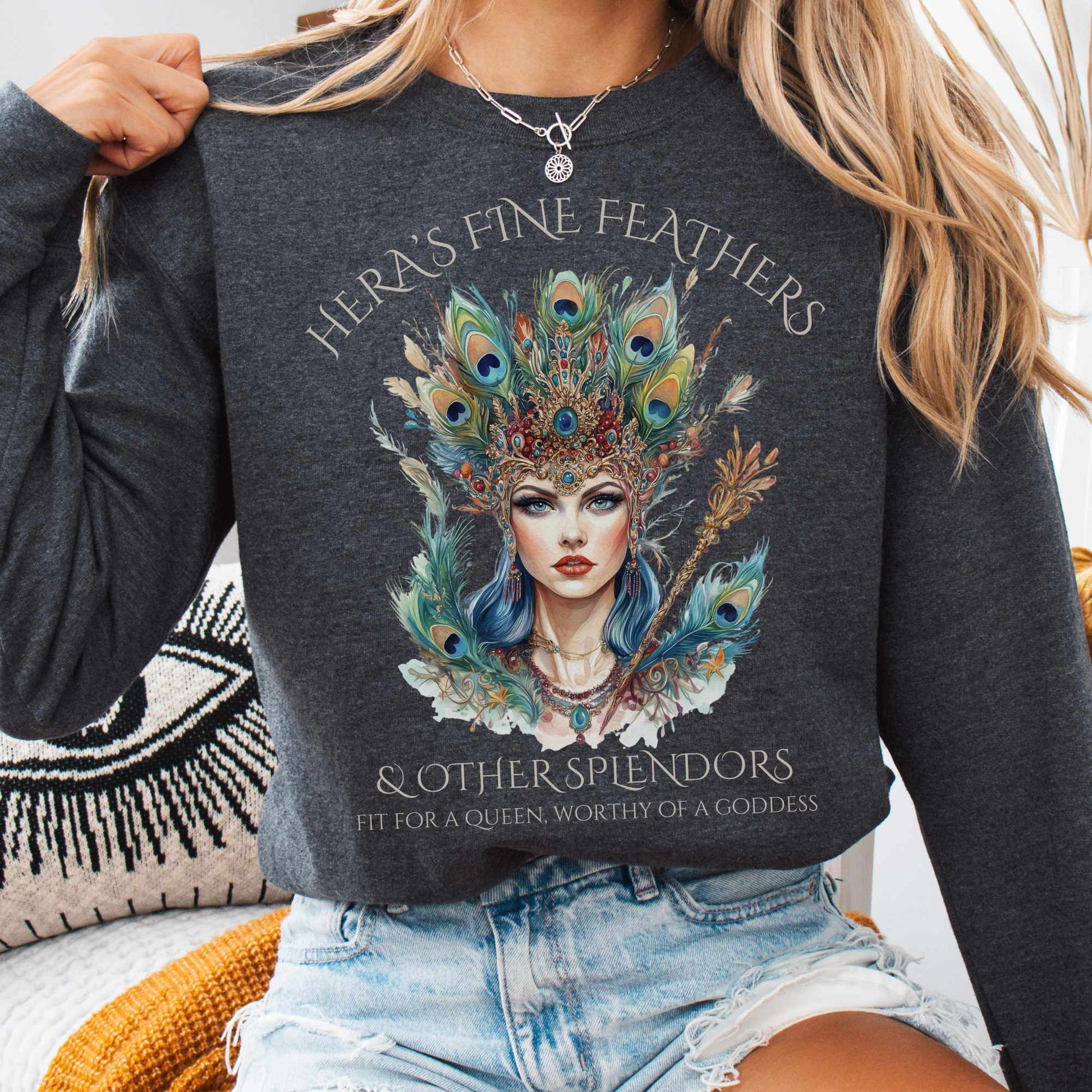 Sweatshirt S / Dark Heather Hera's Fine Feathers & Other Splendors Sweatshirt The Mystic Eden