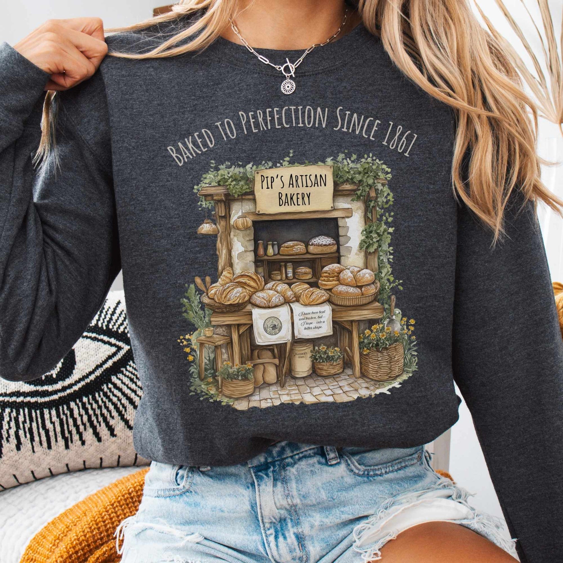 Sweatshirt S / Dark Heather Pip's Artisan Bakery Sweatshirt The Mystic Eden