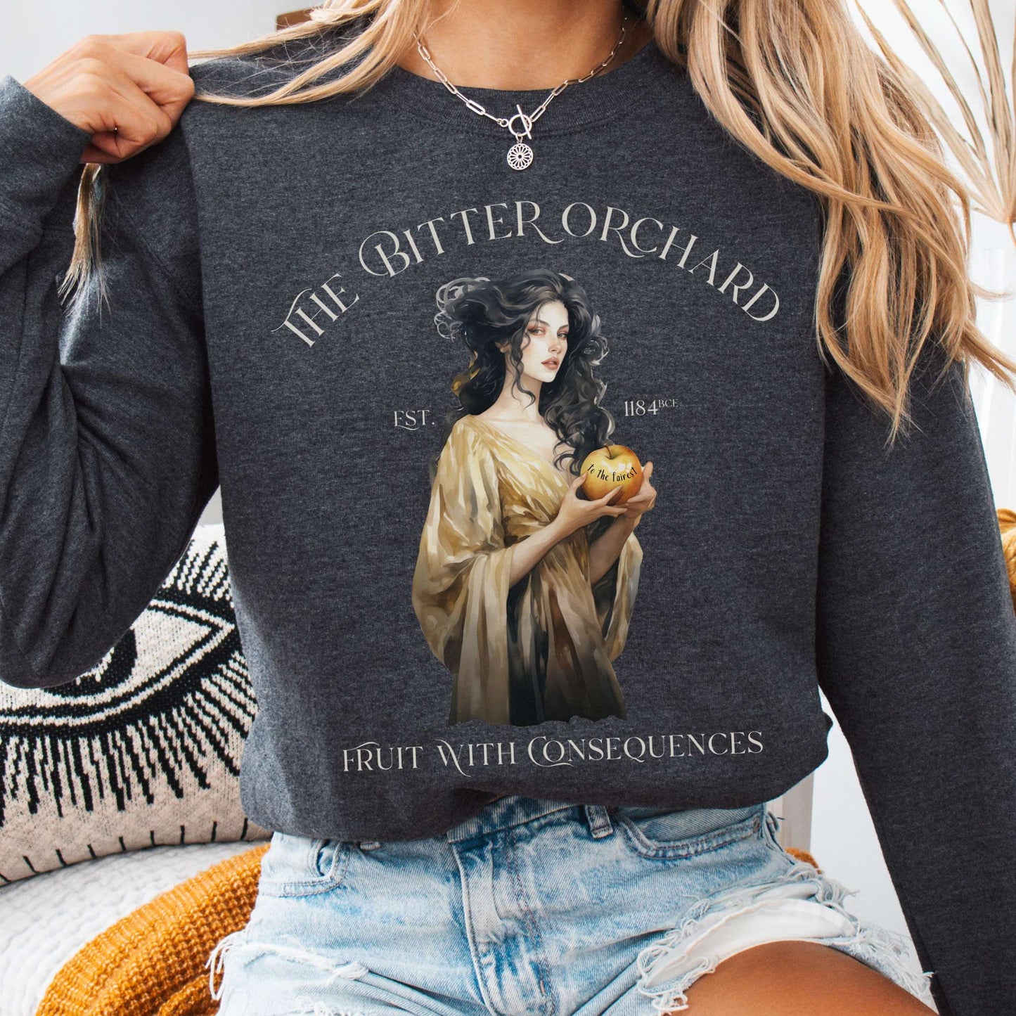 Sweatshirt S / Dark Heather The Bitter Orchard Sweatshirt β Fruit With Consequences The Mystic Eden