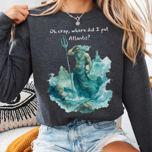 Sweatshirt S / Dark Heather Where Did I Put Atlantis Sweatshirt The Mystic Eden