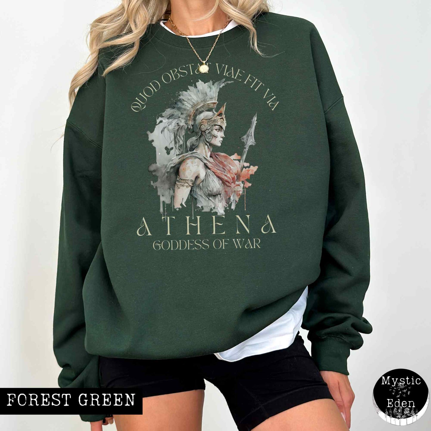 Sweatshirt S / Forest Green Athena Greek Mythology Sweatshirt The Mystic Eden