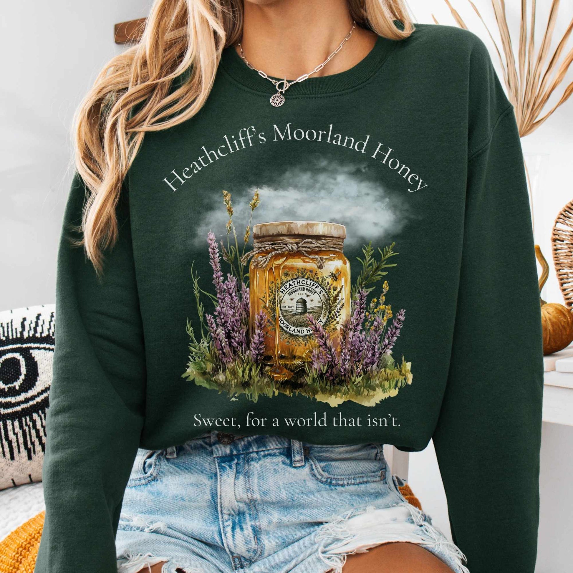 Sweatshirt S / Forest Green Heathcliff's Moorland Honey Sweatshirt The Mystic Eden
