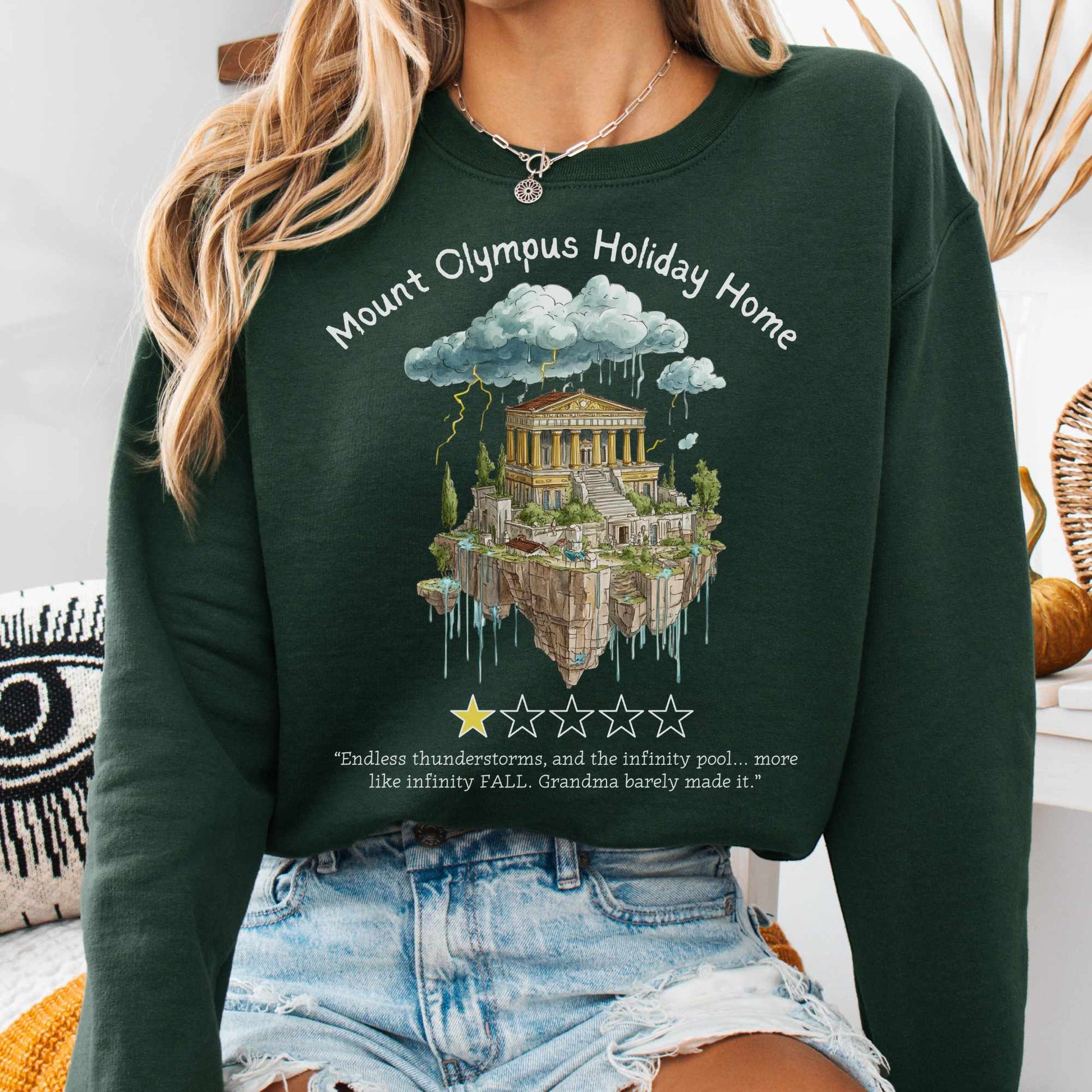 Sweatshirt S / Forest Green Mount Olympus Holiday Home Sweatshirt The Mystic Eden