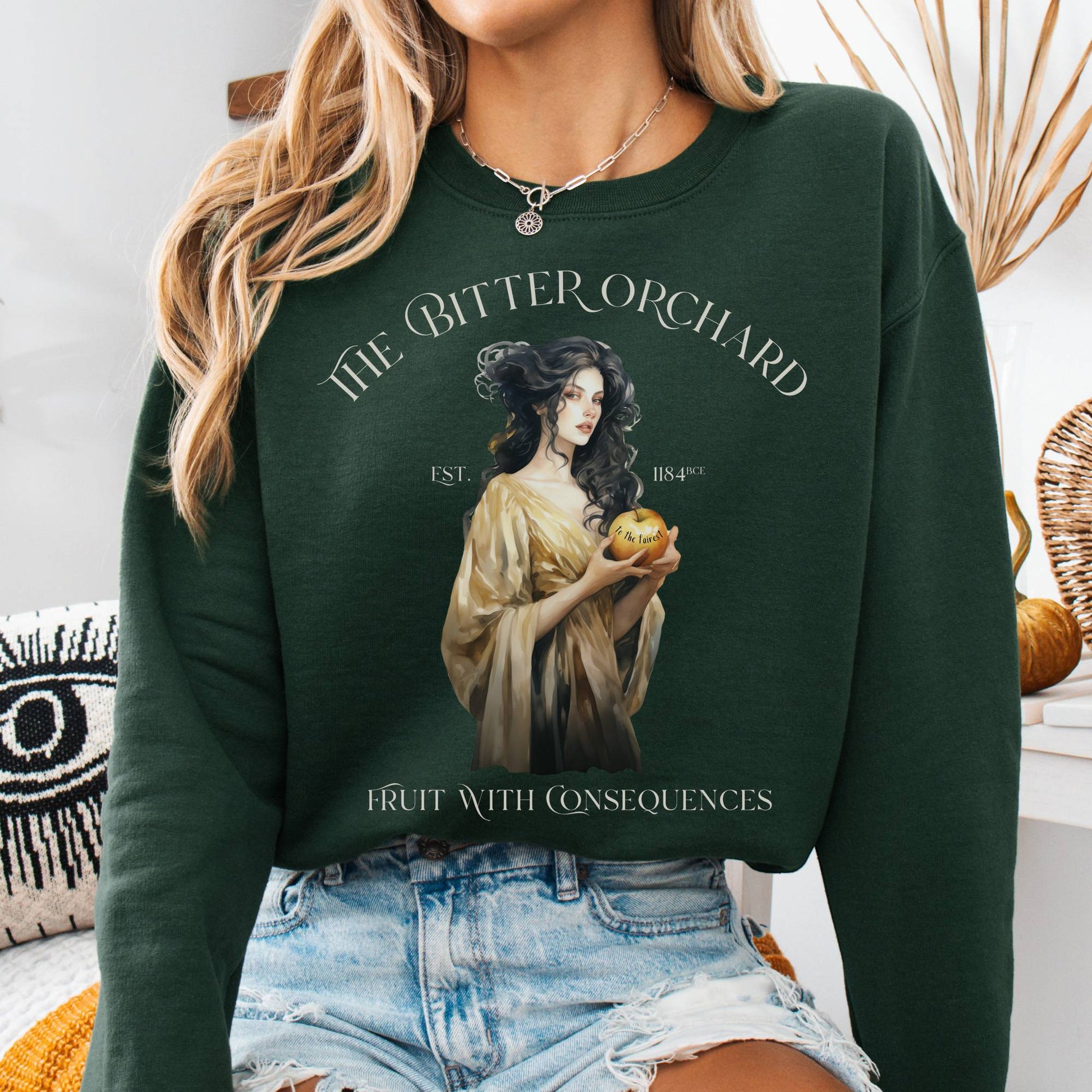 Sweatshirt S / Forest Green The Bitter Orchard Sweatshirt β Fruit With Consequences The Mystic Eden