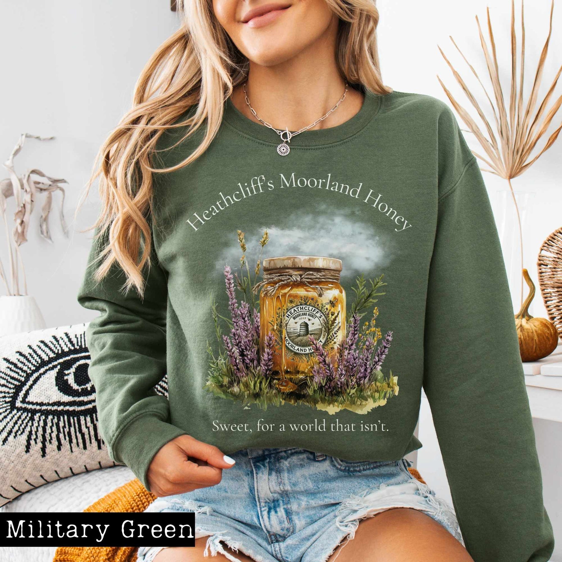 Sweatshirt S / Military Green Heathcliff's Moorland Honey Sweatshirt The Mystic Eden