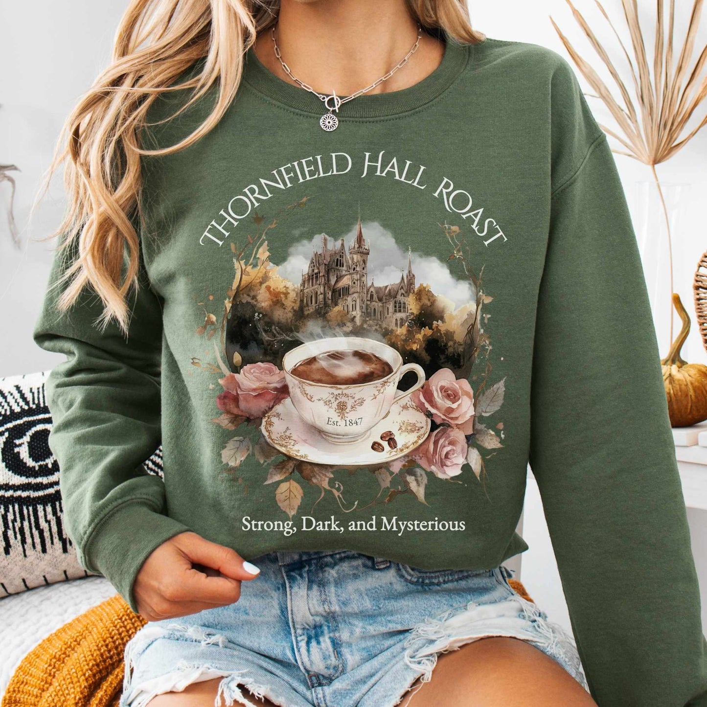 Sweatshirt S / Military Green Thornfield Hall Roast Sweatshirt The Mystic Eden