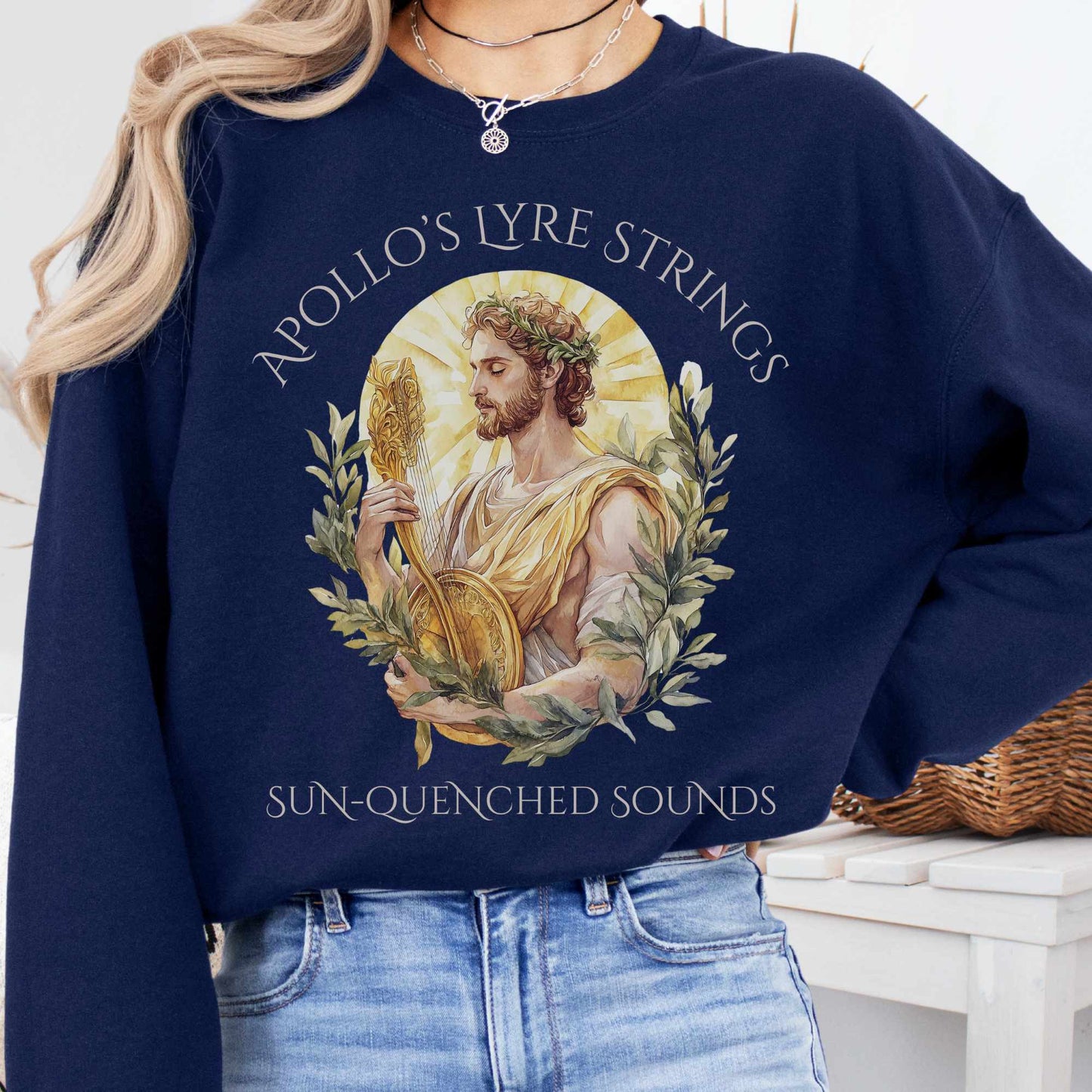 Sweatshirt S / Navy Apollo's Lyre Strings Sweatshirt The Mystic Eden