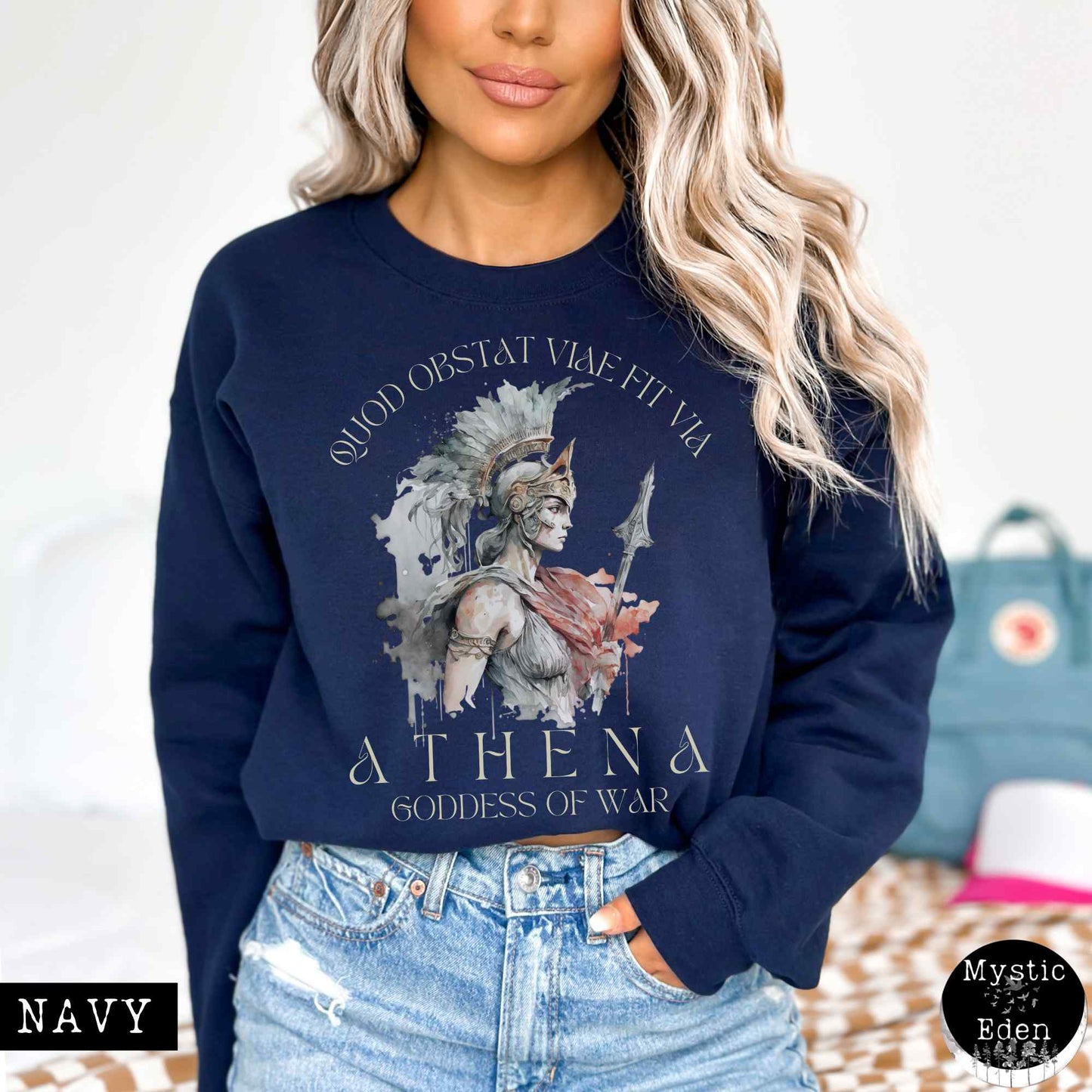 Sweatshirt S / Navy Athena Greek Mythology Sweatshirt The Mystic Eden