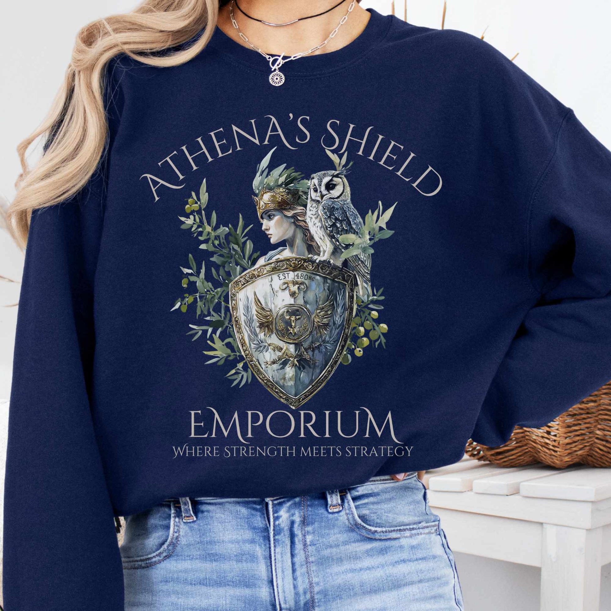 Sweatshirt S / Navy Athena's Shield Emporium Sweatshirt The Mystic Eden