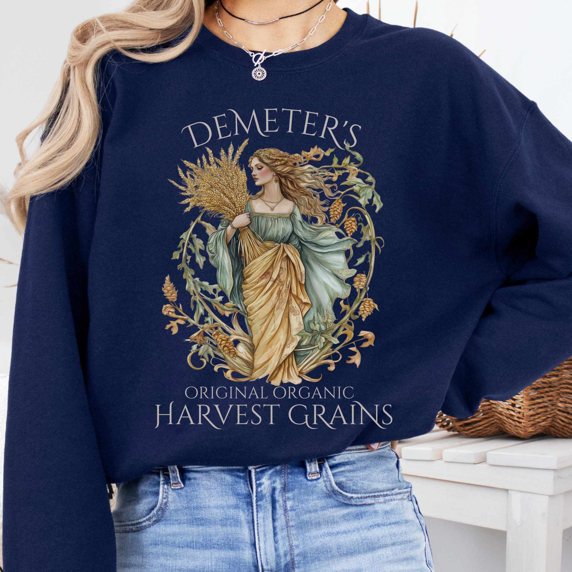 Sweatshirt S / Navy Demeter's Original Organic Harvest Grains Sweatshirt The Mystic Eden