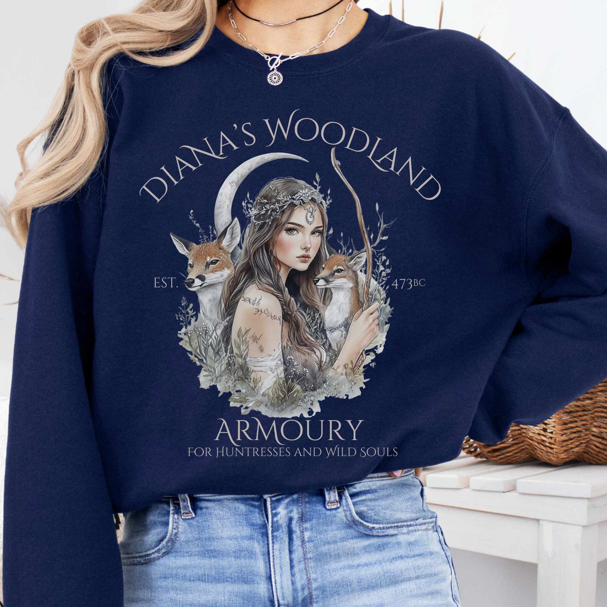 Sweatshirt S / Navy Diana's Woodland Armoury Sweatshirt The Mystic Eden
