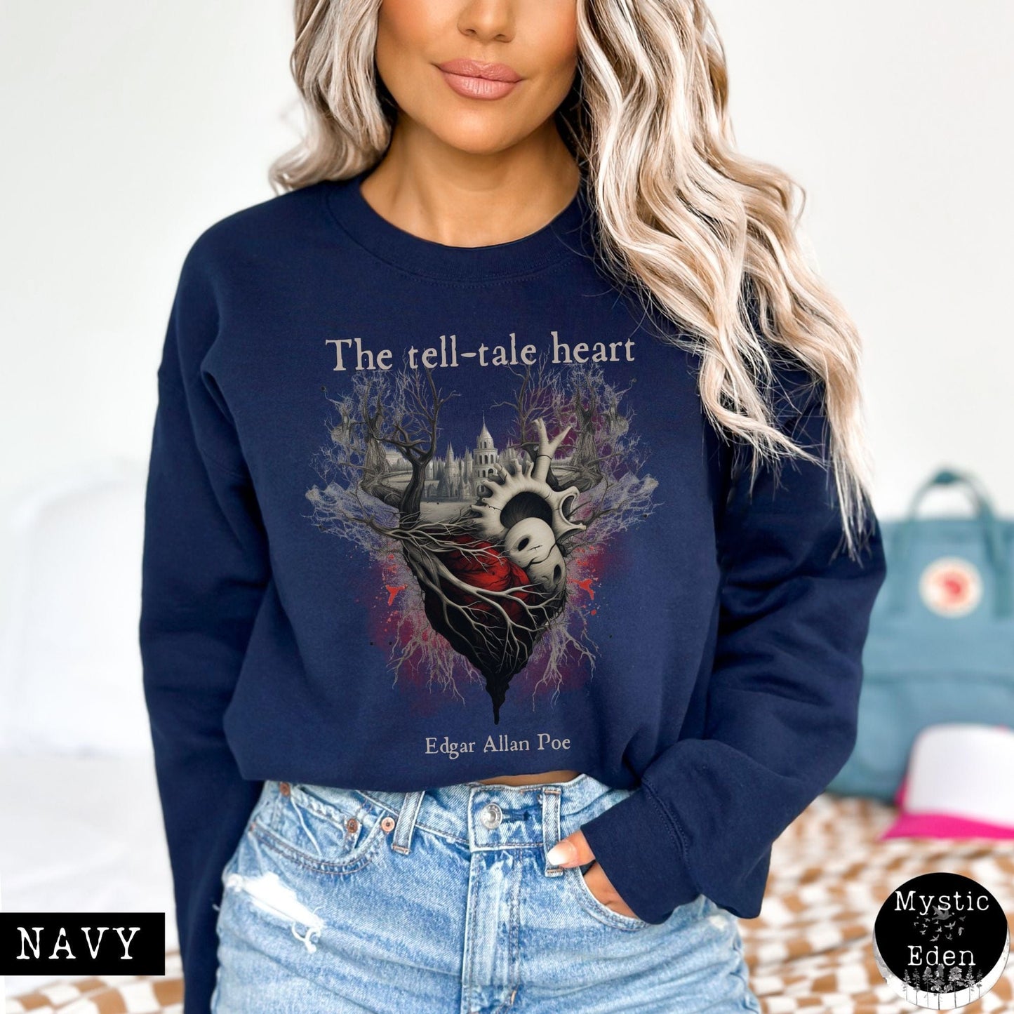 Sweatshirt S / Navy Edgar Allan Poe The Tell Tale Heart Sweatshirt The Mystic Eden