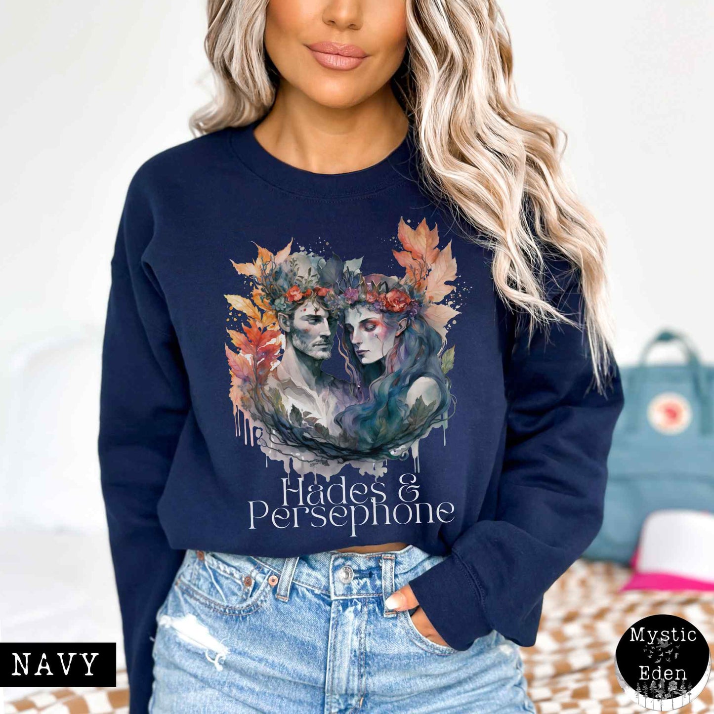 Sweatshirt S / Navy Hades & Persephone Greek Mythology sweatshirt The Mystic Eden