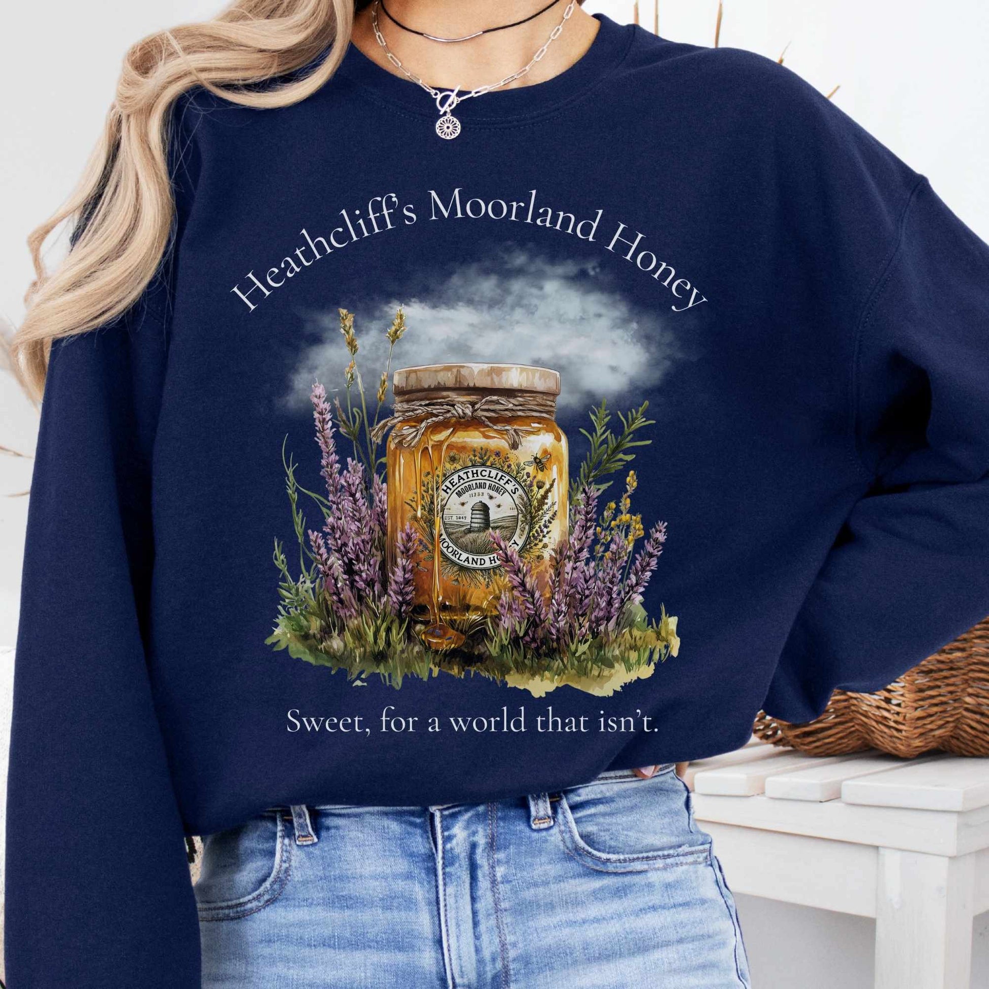 Sweatshirt S / Navy Heathcliff's Moorland Honey Sweatshirt The Mystic Eden