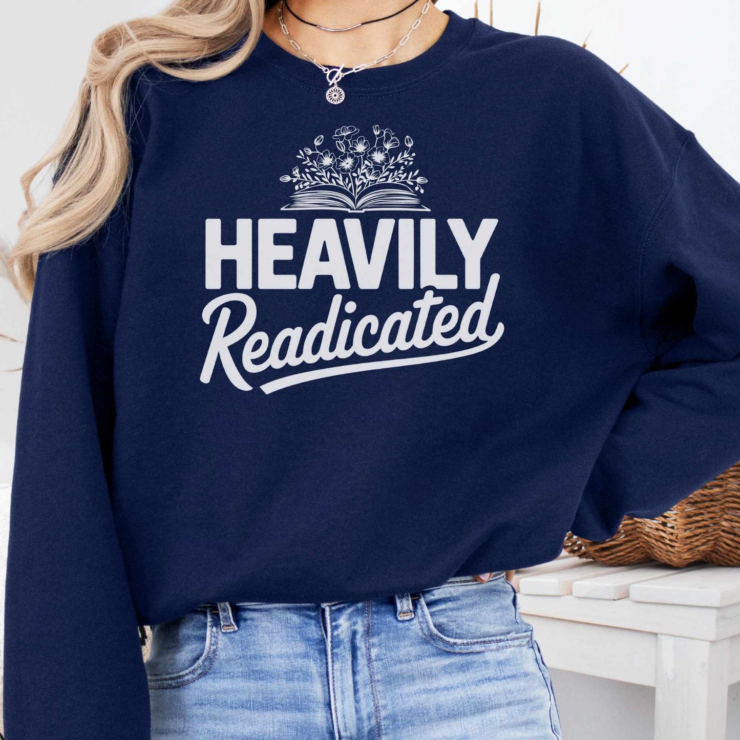 Sweatshirt S / Navy Heavily Readicated Sweatshirt The Mystic Eden