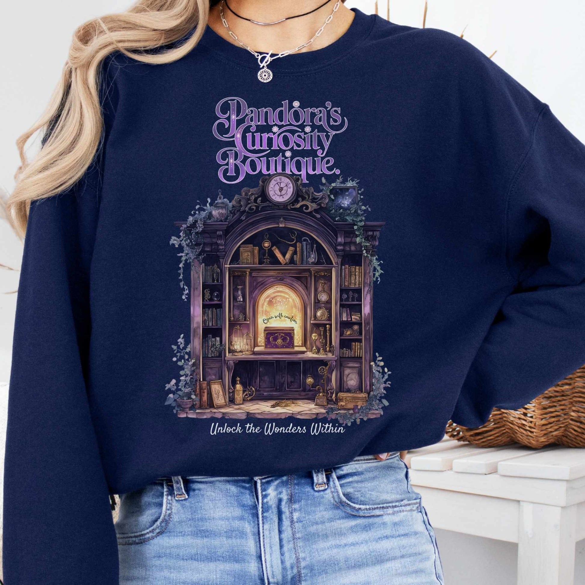 Sweatshirt S / Navy Pandora's Curiosity Boutique Sweatshirt The Mystic Eden