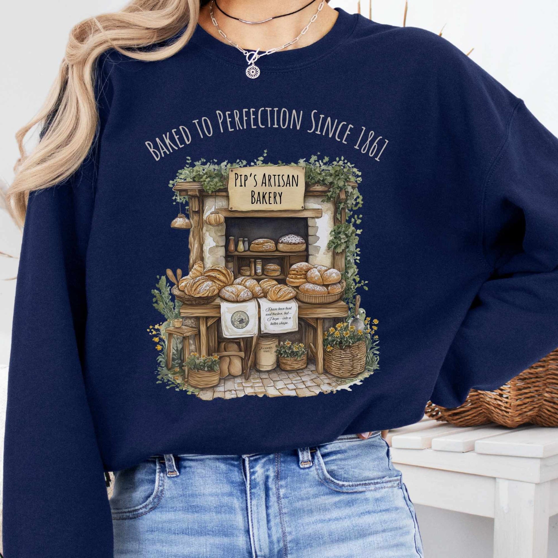 Sweatshirt S / Navy Pip's Artisan Bakery Sweatshirt The Mystic Eden