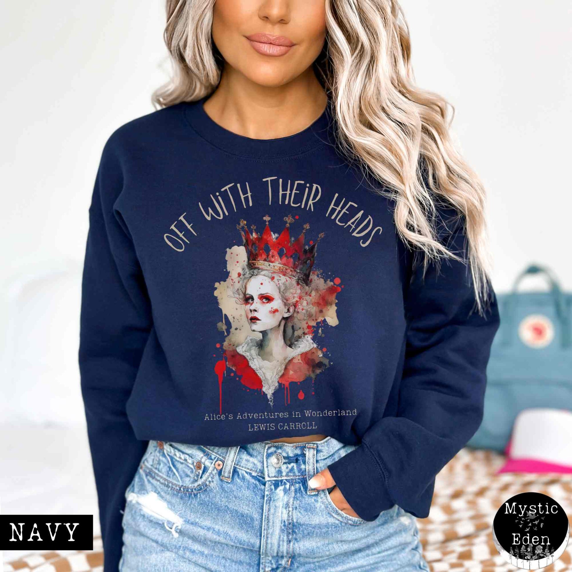 Sweatshirt S / Navy Red Queen Alice in wonderland Sweatshirt The Mystic Eden