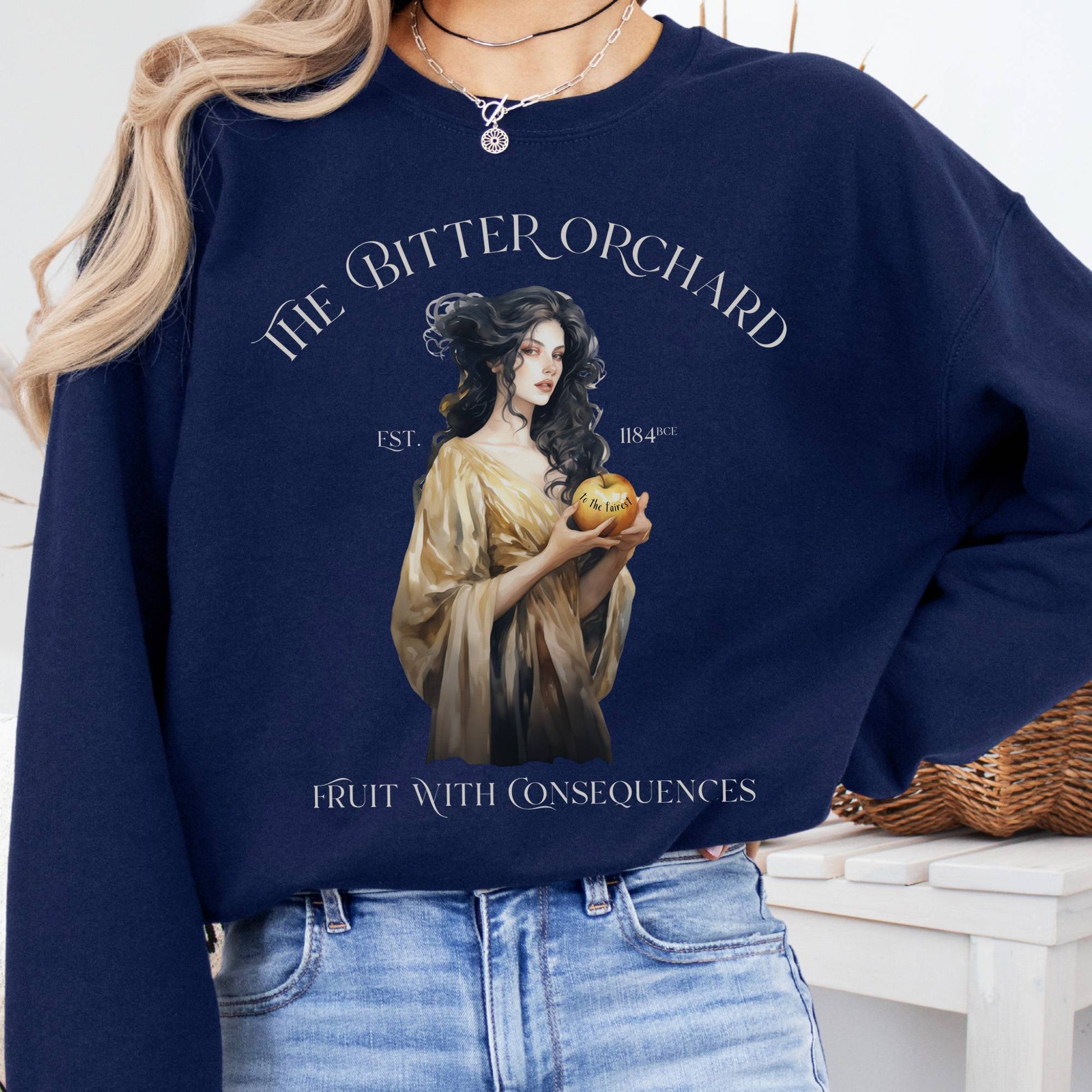 Sweatshirt S / Navy The Bitter Orchard Sweatshirt β Fruit With Consequences The Mystic Eden