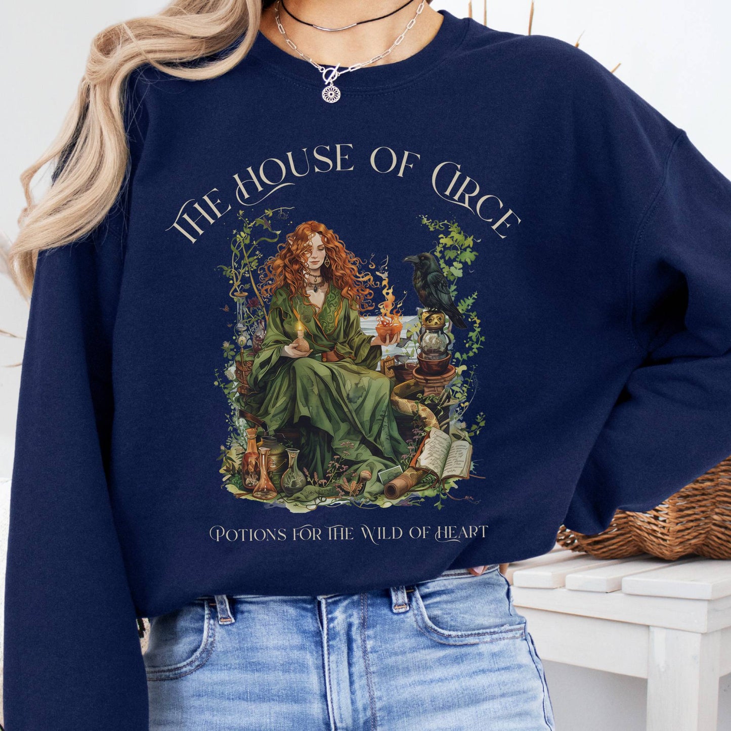 Sweatshirt S / Navy The House of Circe Sweatshirt β Potions & Magic Tee The Mystic Eden
