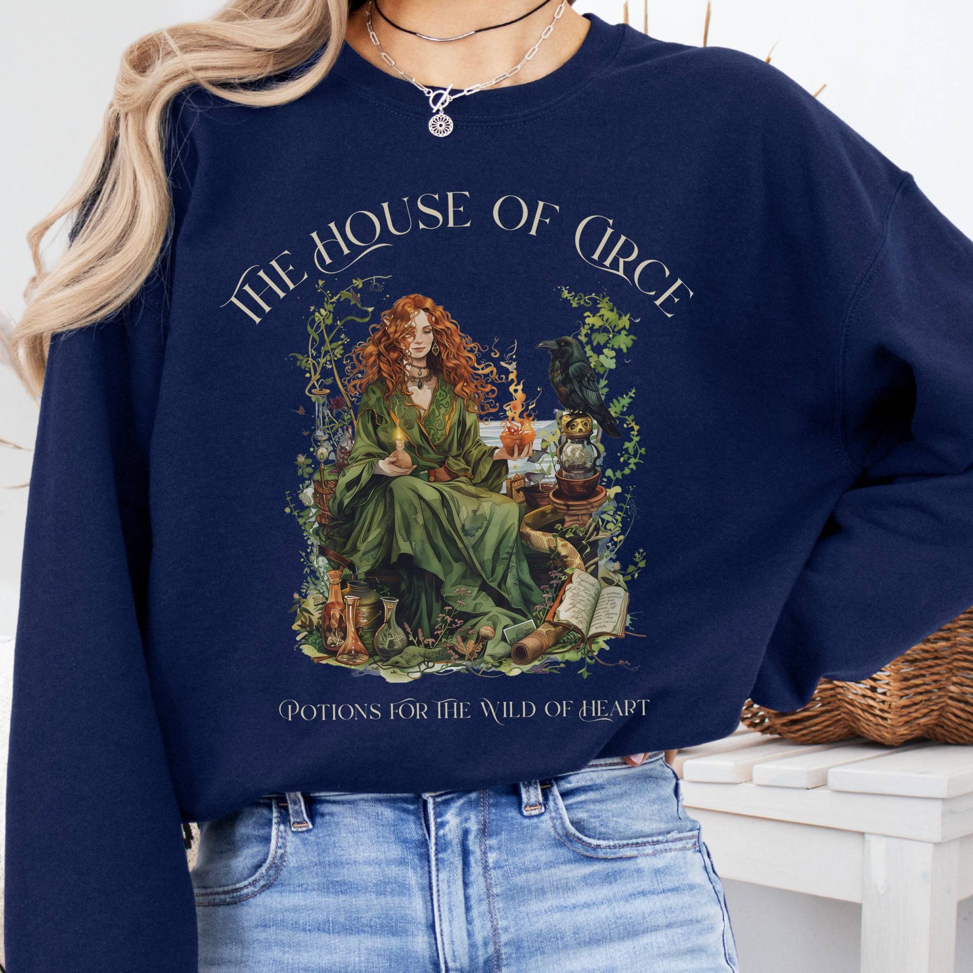 Sweatshirt S / Navy The House of Circe Sweatshirt β Potions & Magic Tee The Mystic Eden