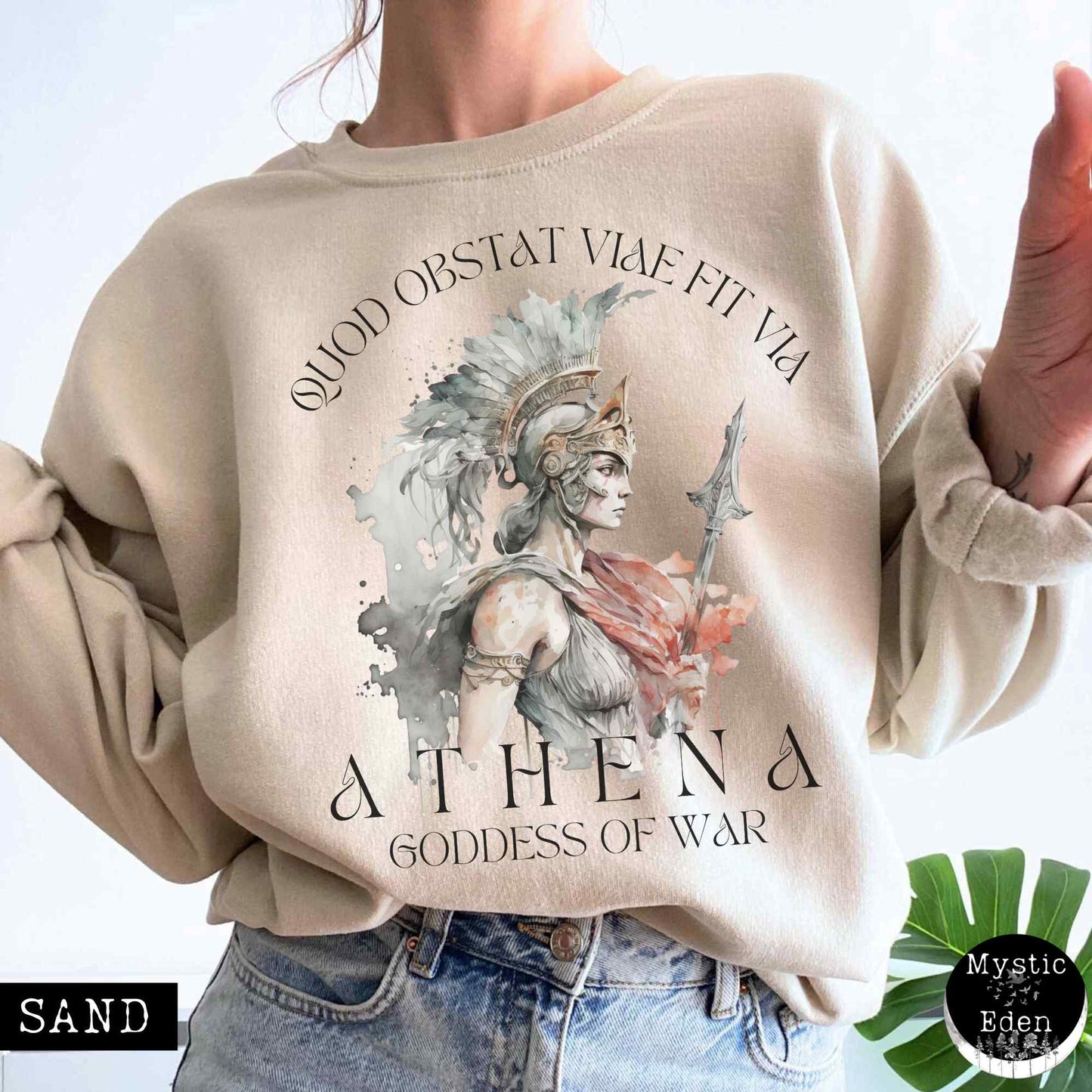 Sweatshirt S / Sand Athena Greek Mythology Sweatshirt The Mystic Eden
